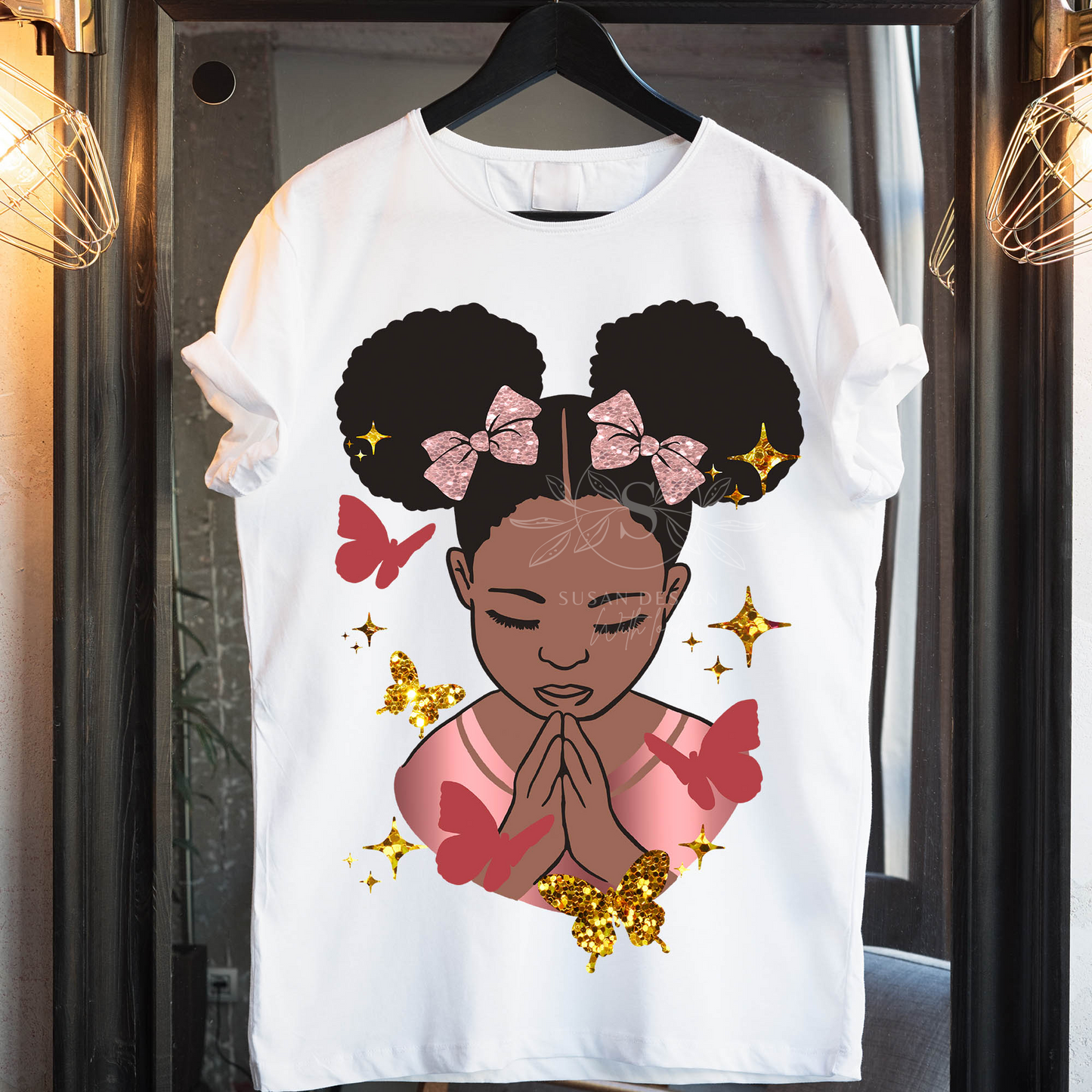 Black Girl Praying Hand SVG PNG Bundle Tshirt design for God, religious, faith over fear