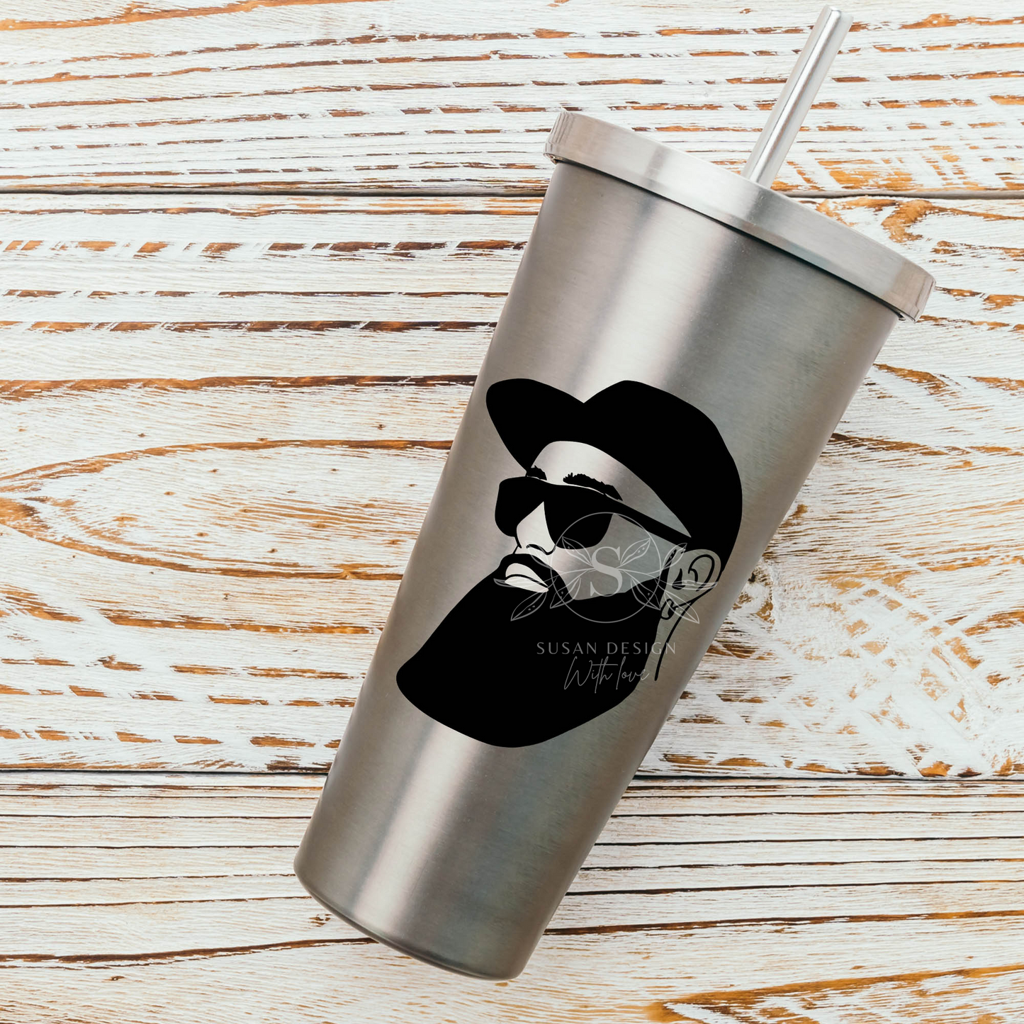 Black Man with Beard Hat SVG files for Cricut