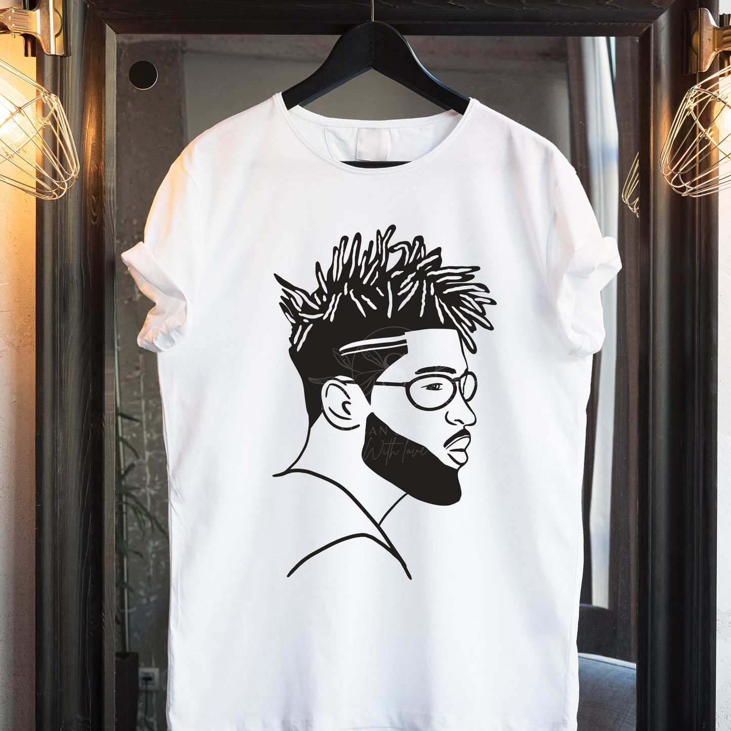 Black Man with Beard Locs SVG shirt design