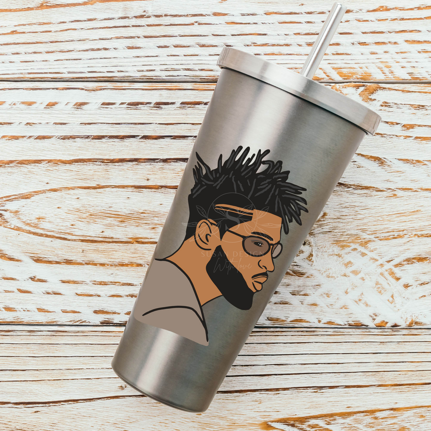 Black Man with Beard Locs SVG files for Cricut