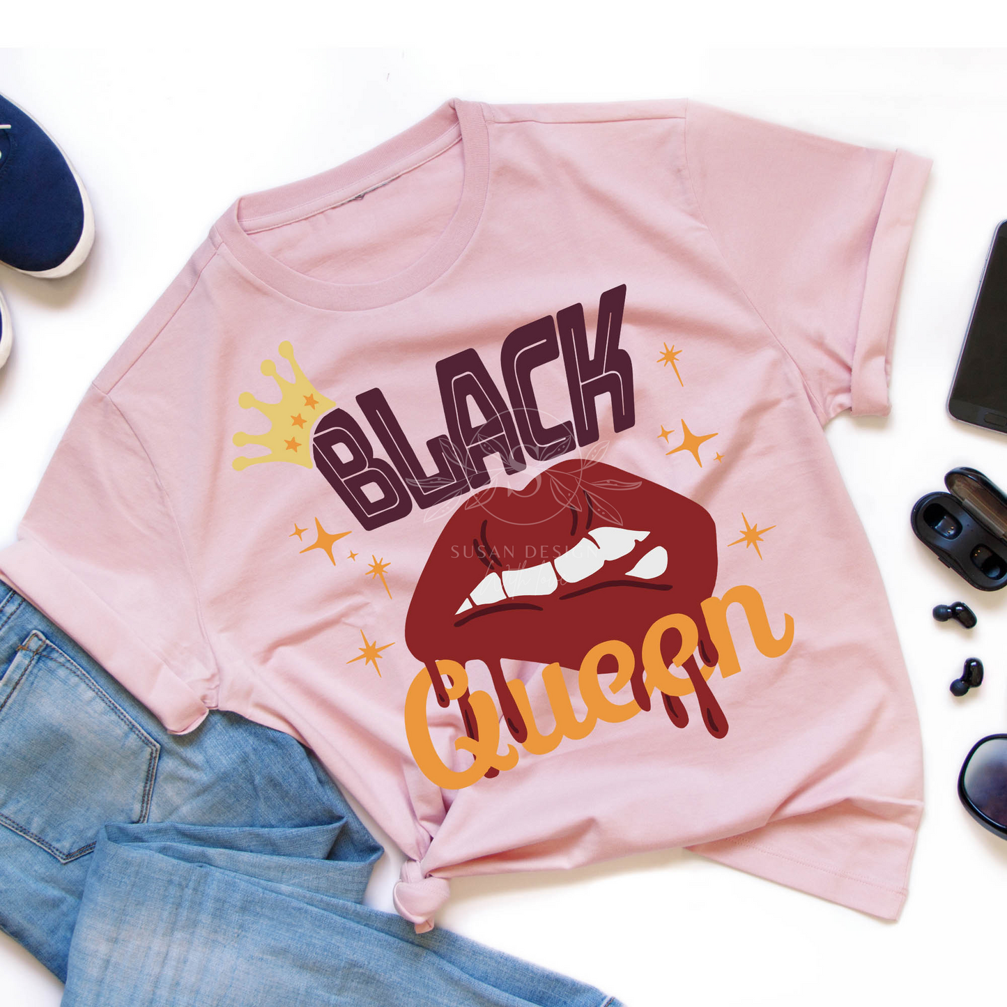 Black Queen Lip Dripping SVG file for Cricut shirt design