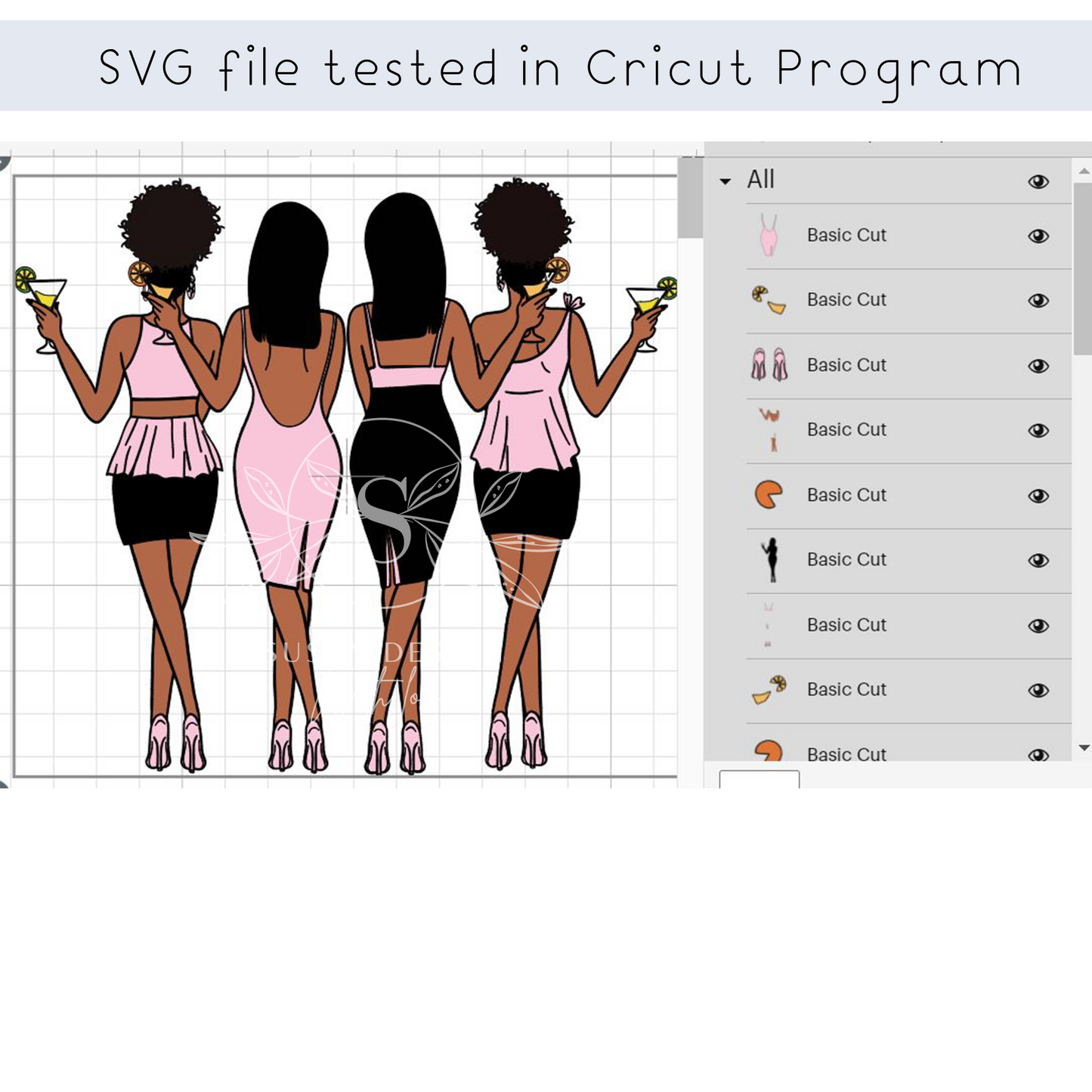 Sister Afro woman layered SVG files for cricut