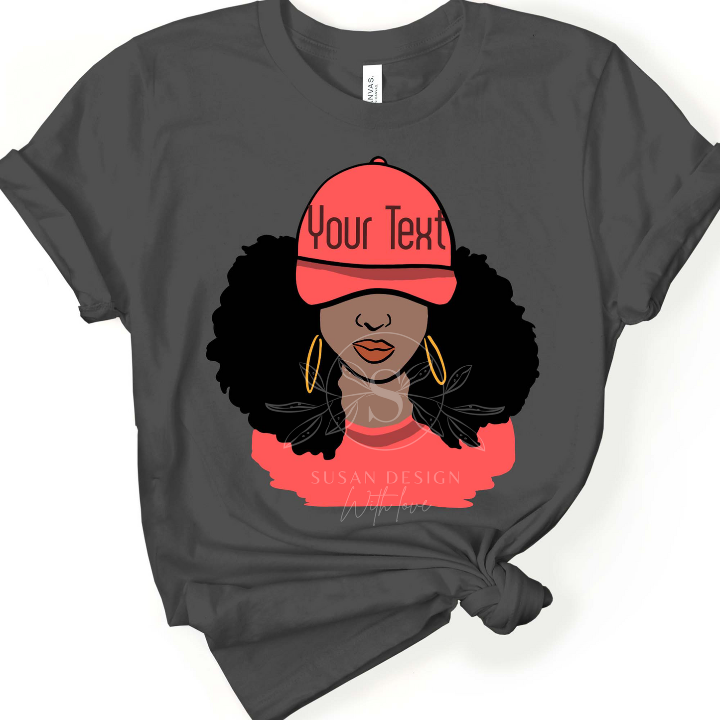 Afro Woman Sport Cap SVG file for Cricut