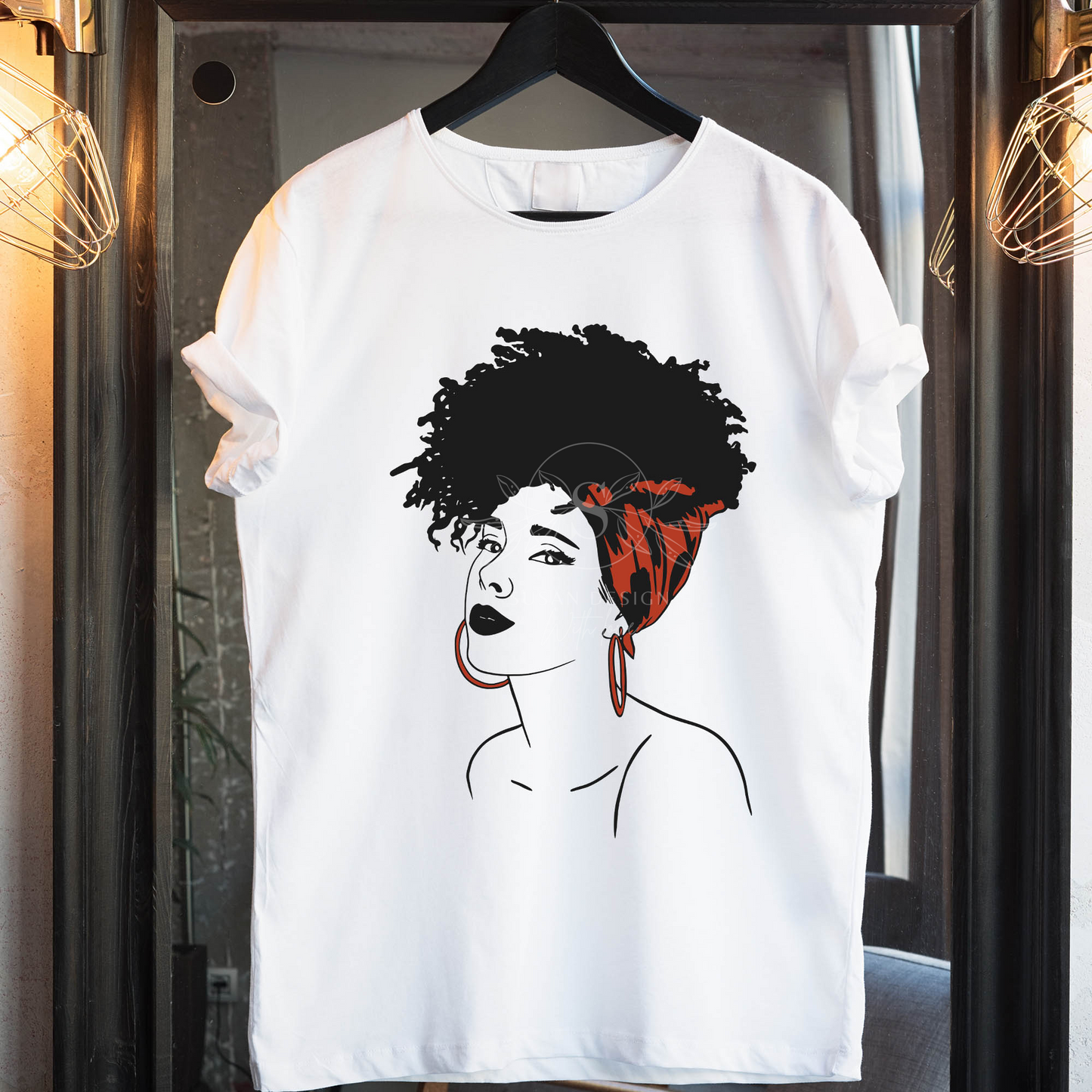 Fashioned Black Woman with Headwrap SVG PNG sublimation design for African Melanin Popping
