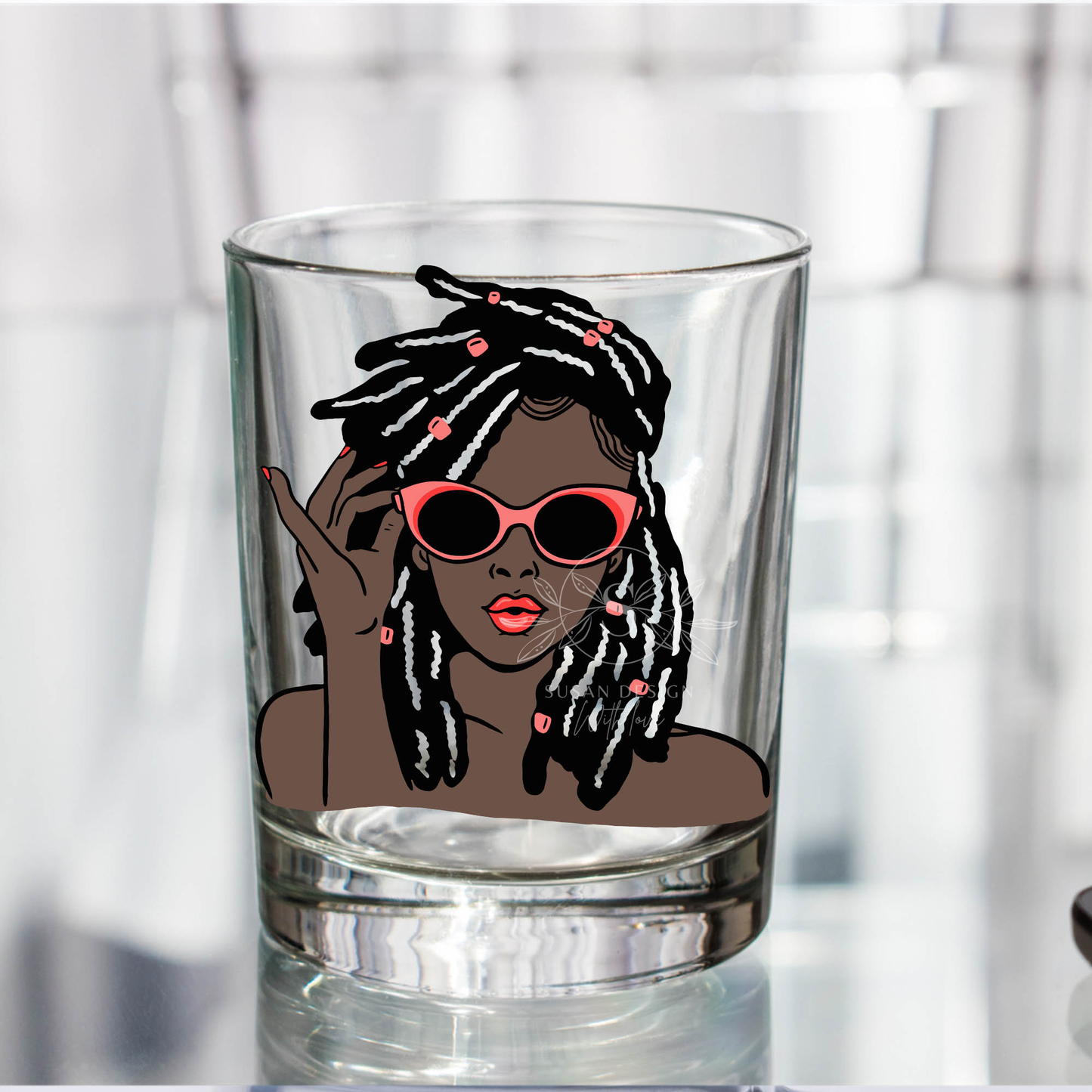 Black Woman Dreadlock Sunglass SVG file for Cricut shirt design