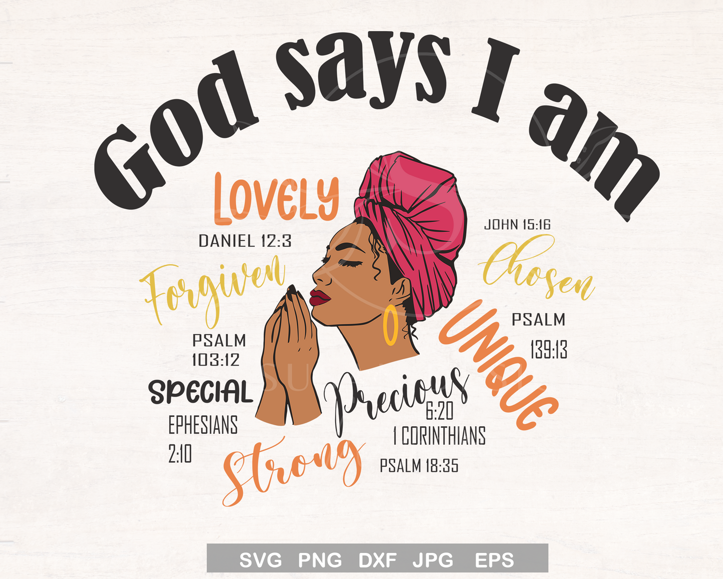 Black Woman Praying God Says I'm SVG Bundle