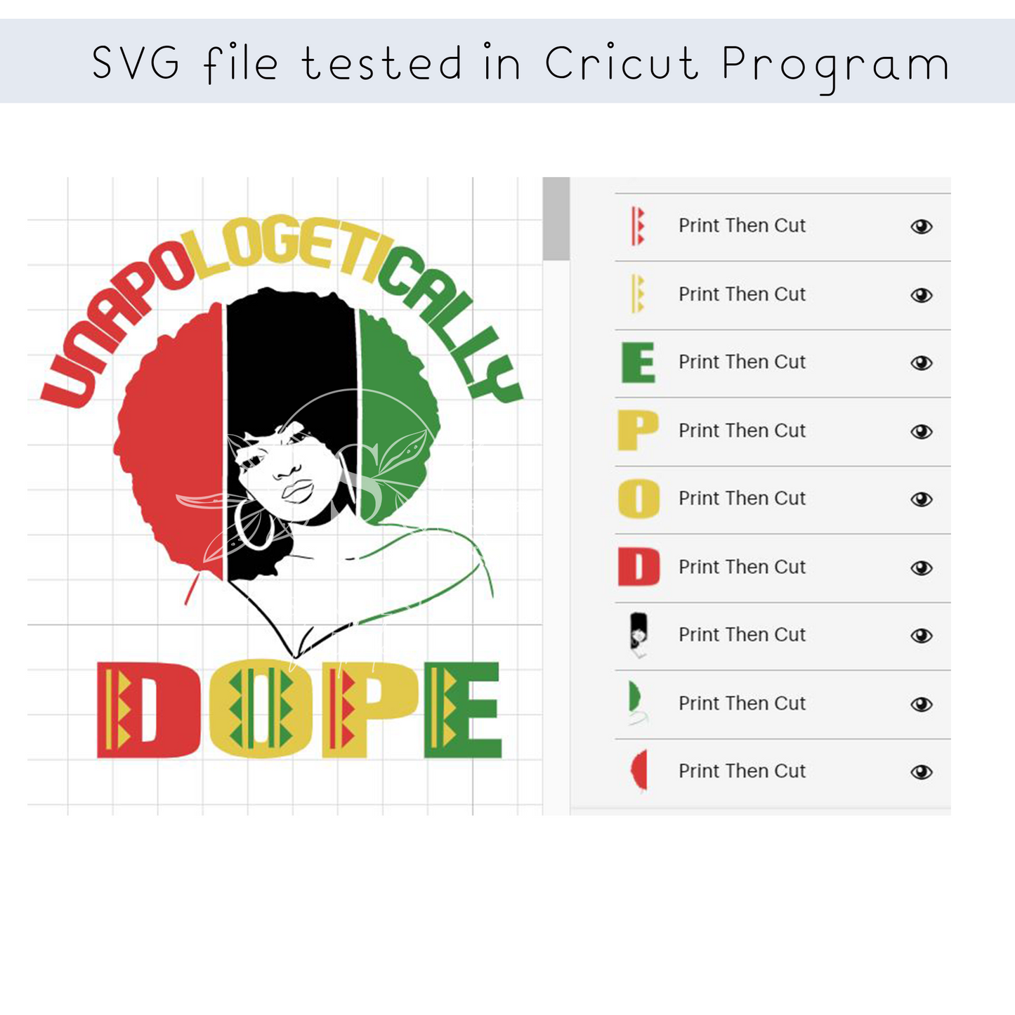 Unapologetically Dope, Afro Woman Puff Hair SVG file for Cricut shirt design