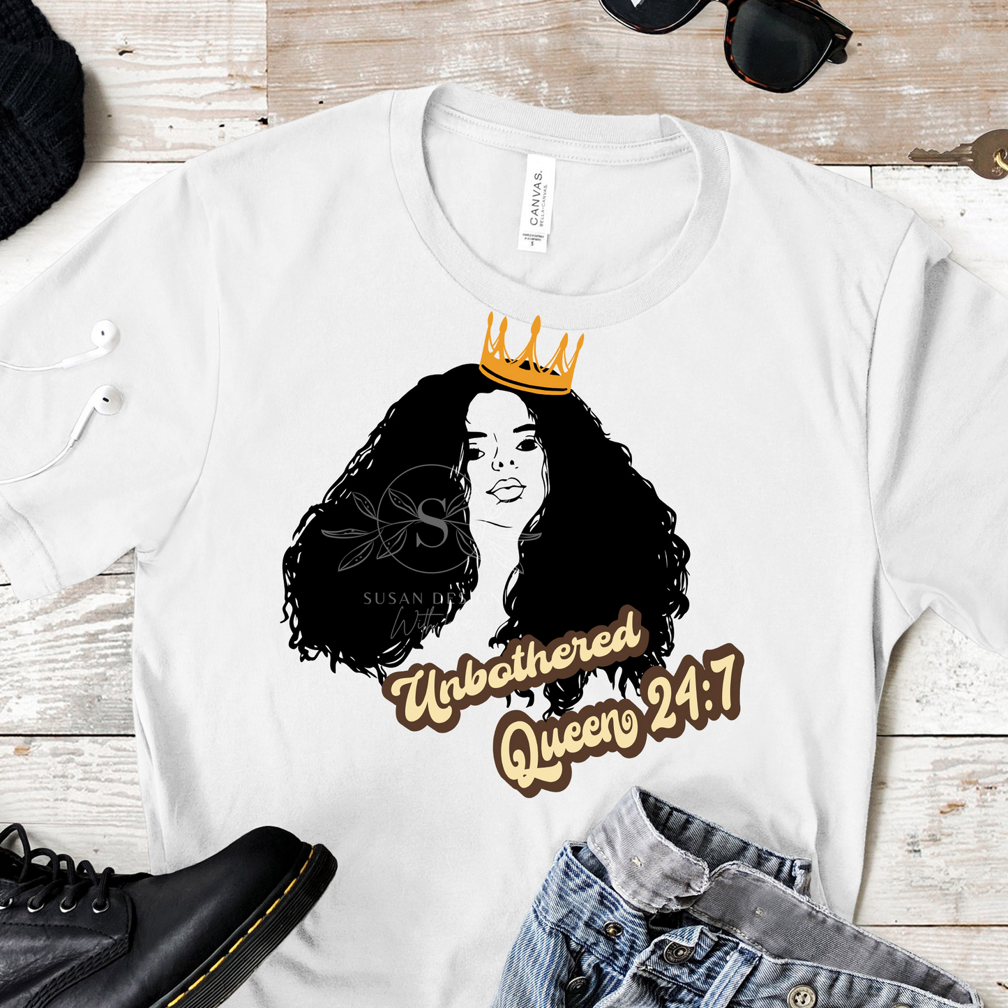 Unbothered Queen Afro Woman Puff Hair SVG