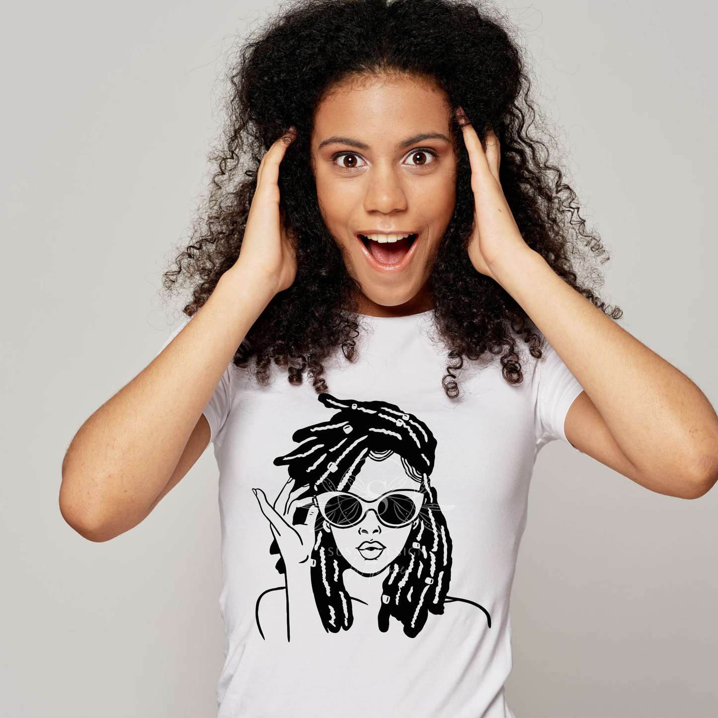 Black Woman Dreadlock Sunglass SVG file for Cricut shirt design