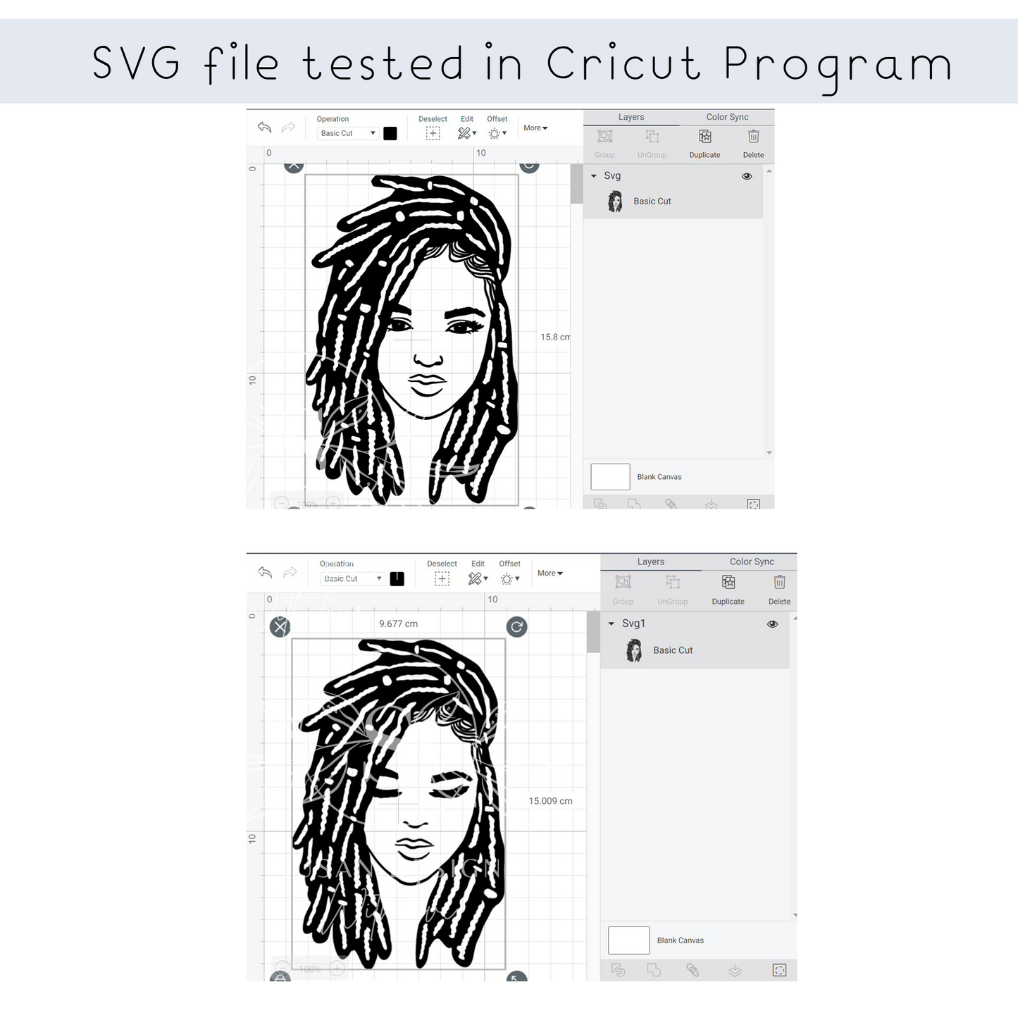 Woman with Locs SVG file for Cricut