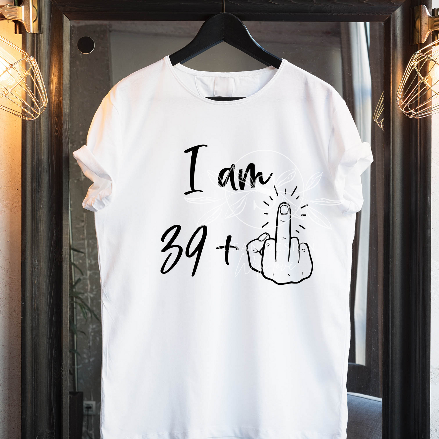 Funny men women middle finger 40th Birthday SVG