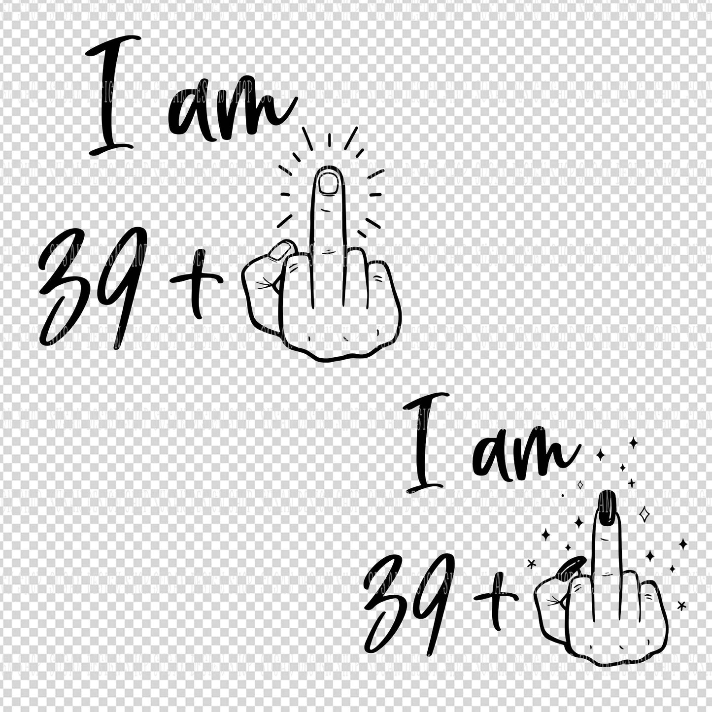 Funny men women middle finger 40th Birthday SVG