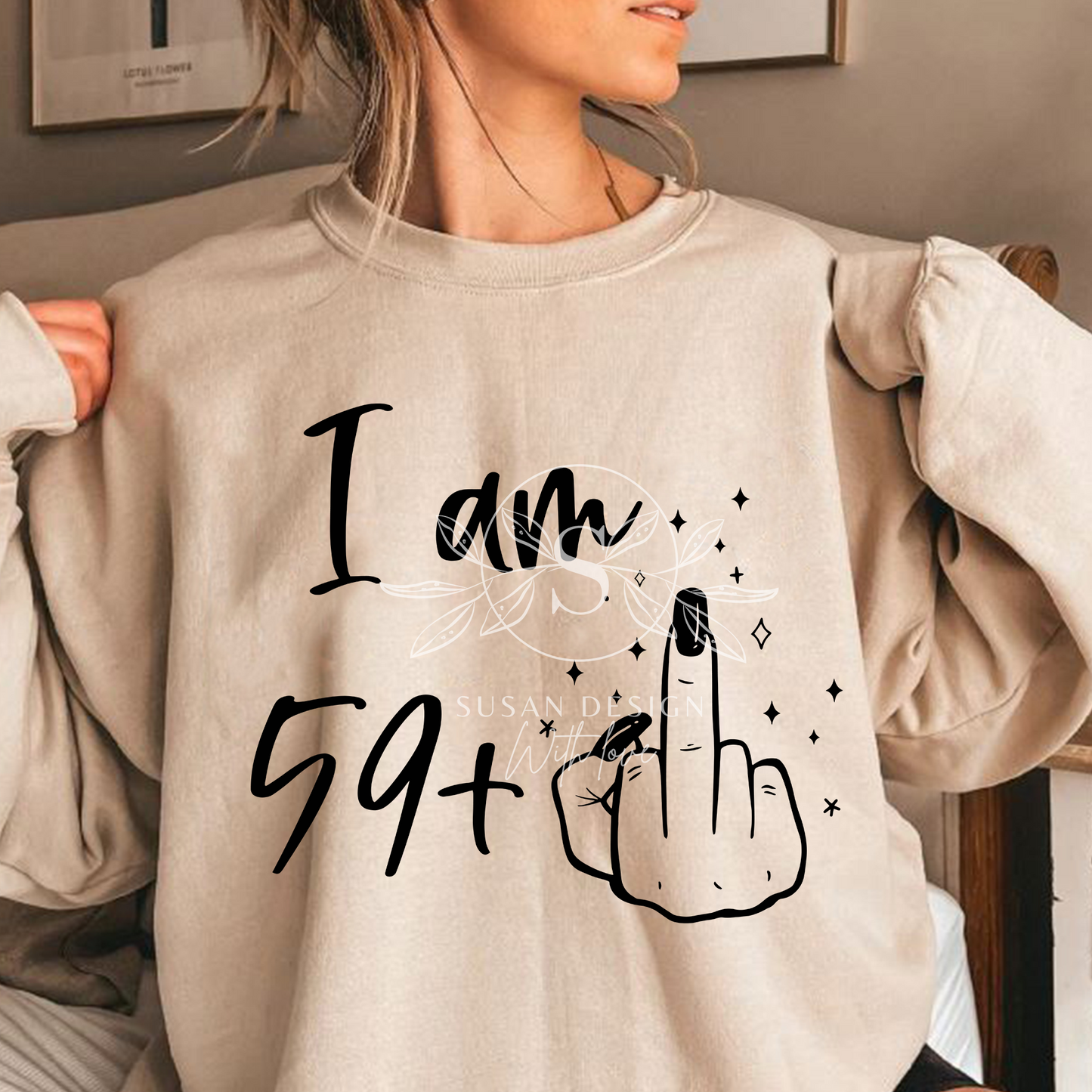 Funny men women middile finger 60th Birthday SVG