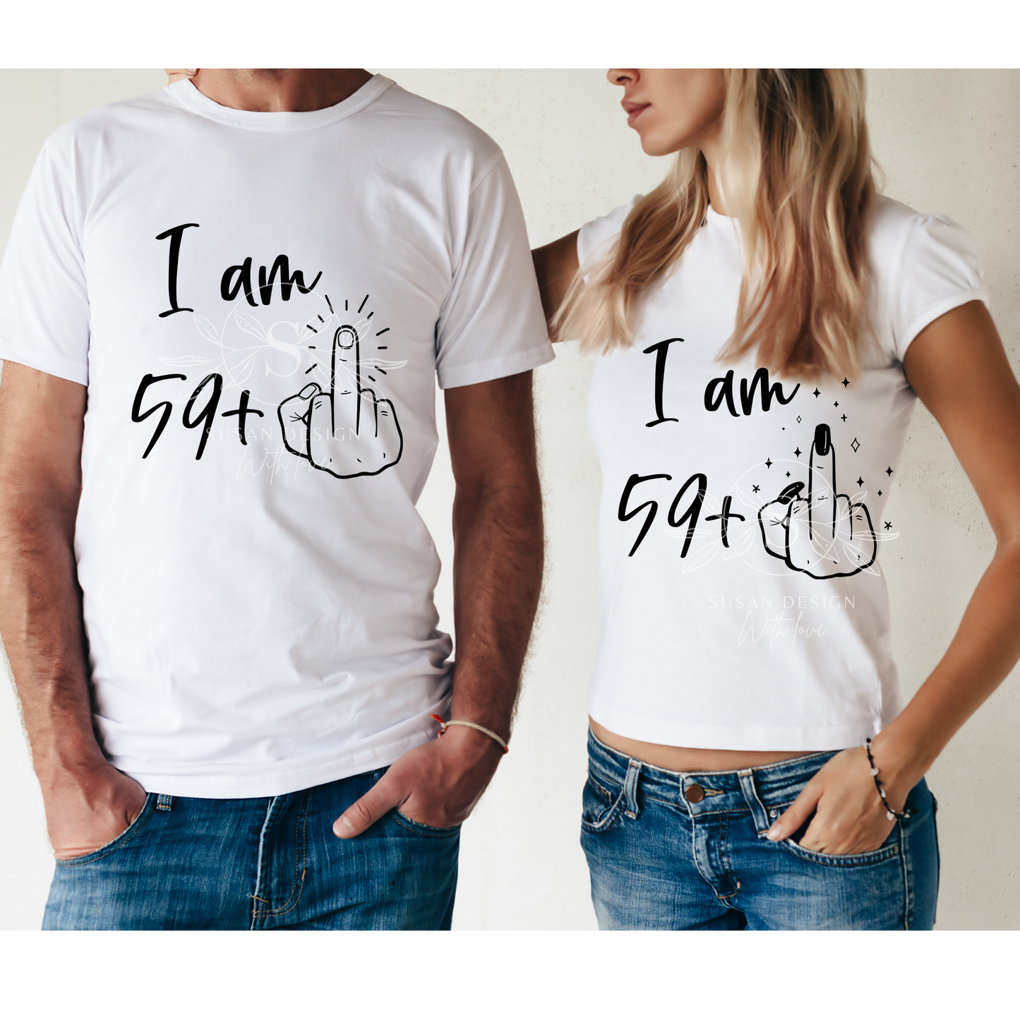 Funny men women middile finger 60th Birthday SVG