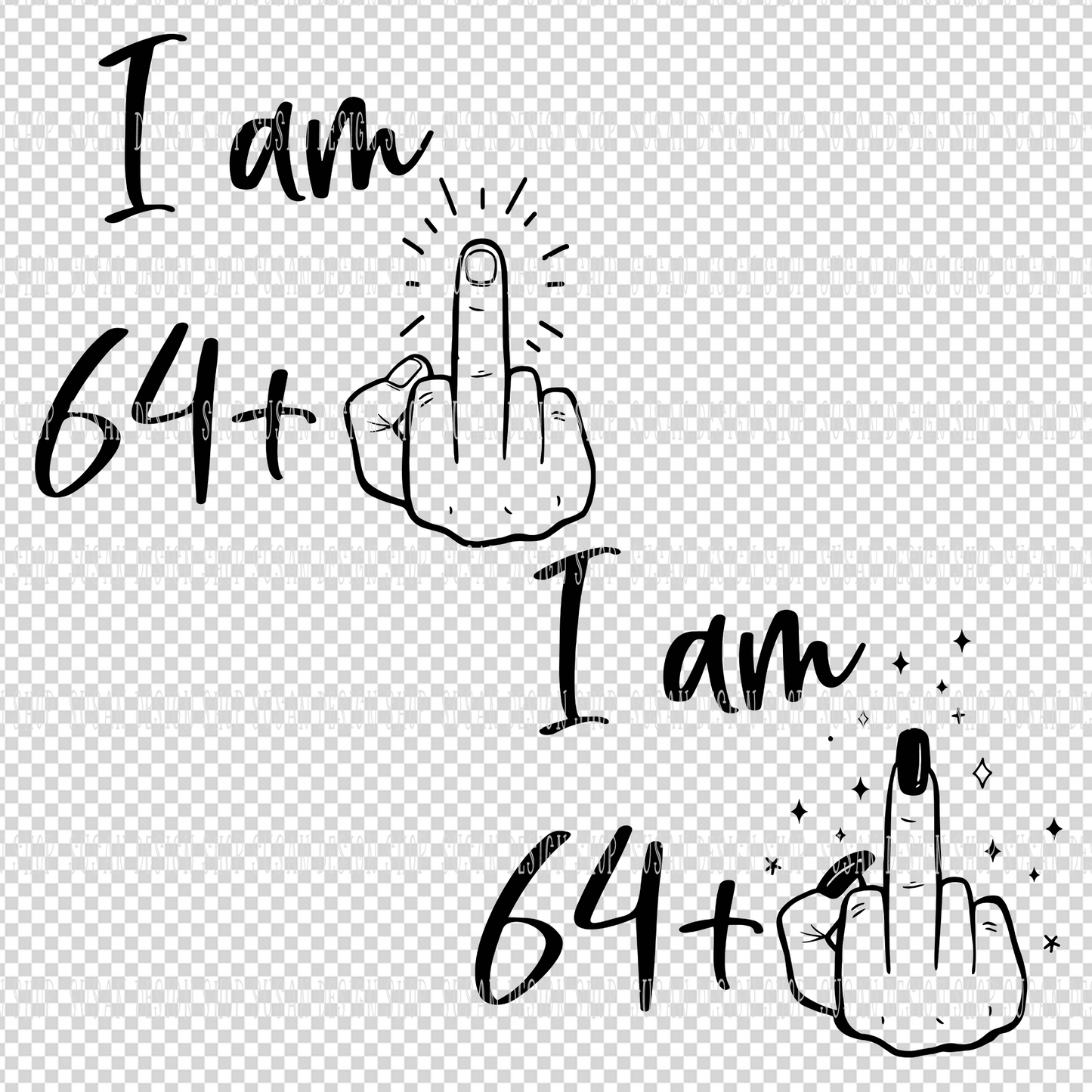Funny men women middle finger 65th Birthday SVG