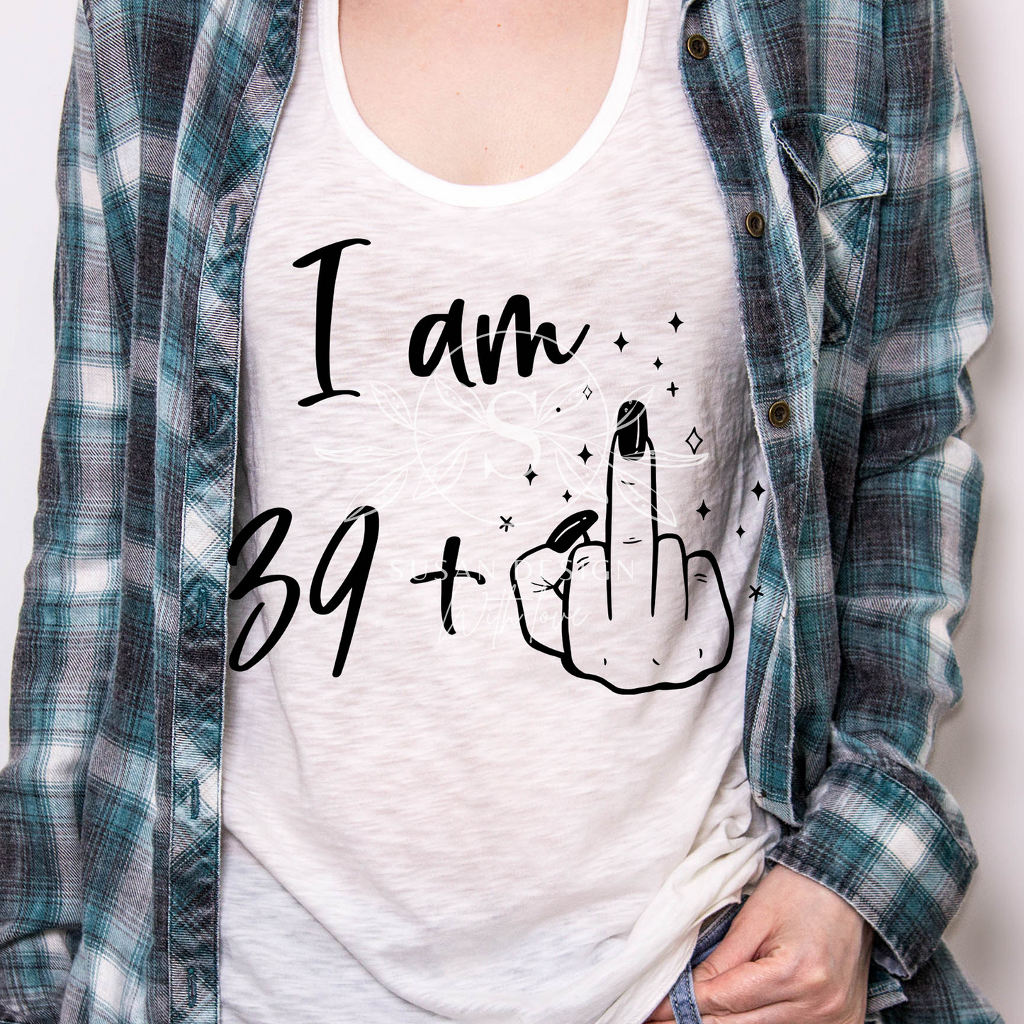 Funny men women middle finger 40th Birthday SVG