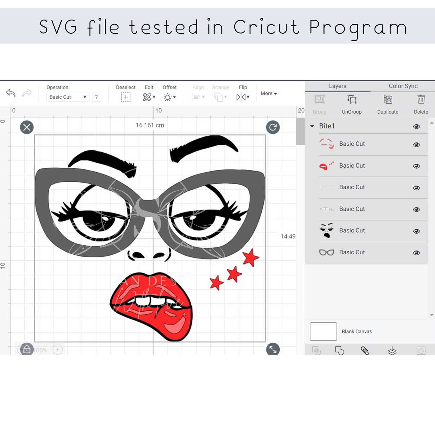 Funny Woman Glasses SVG file for Cricut, PNG Bundle