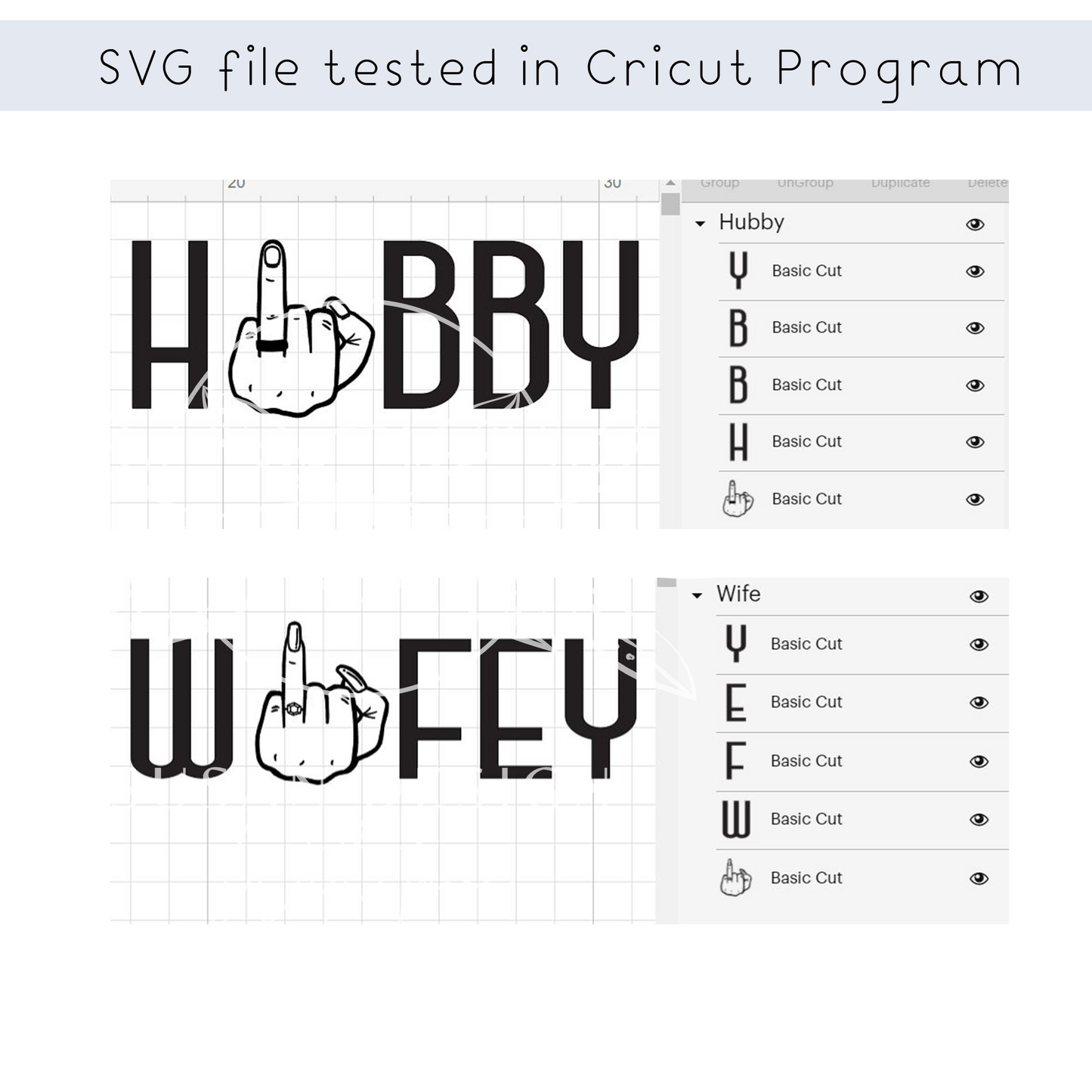 Wedding finger Hubby Wifey Svg