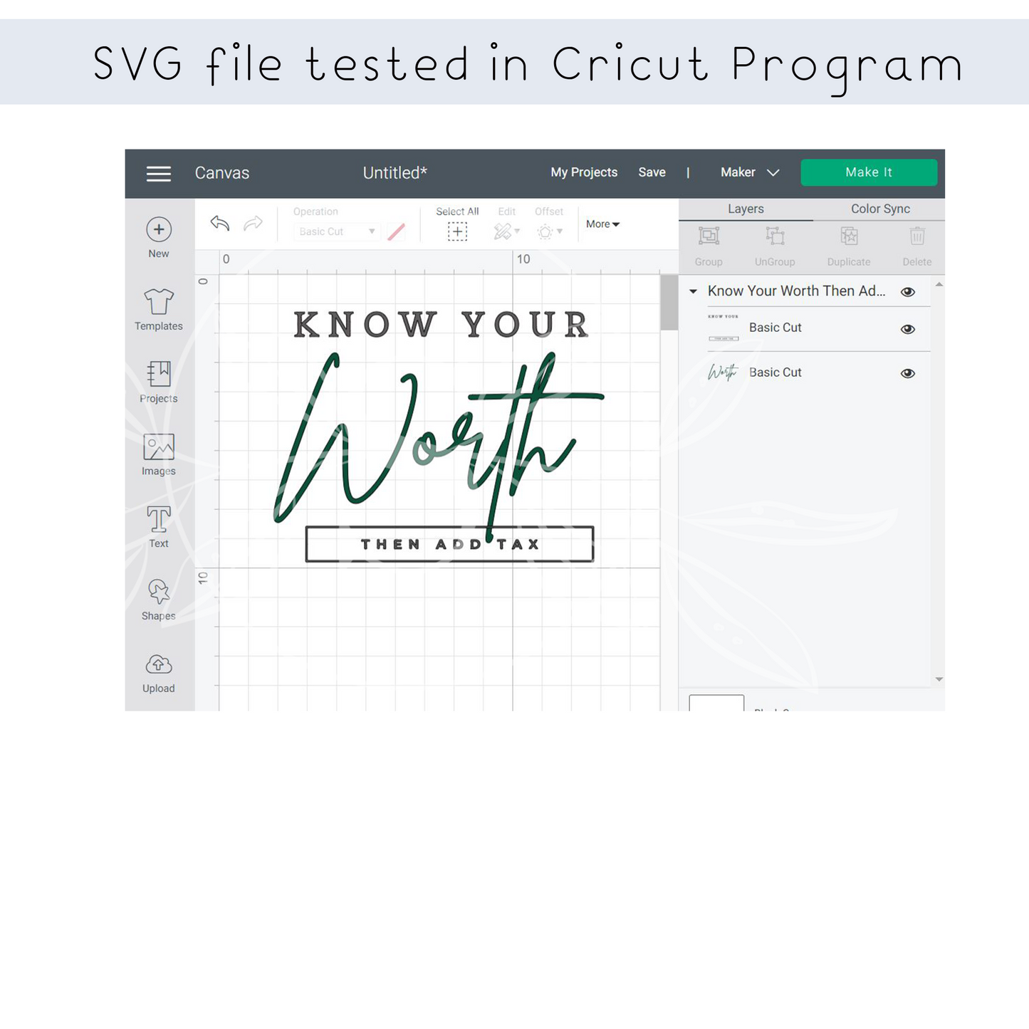 Know your worth the add tax SVG