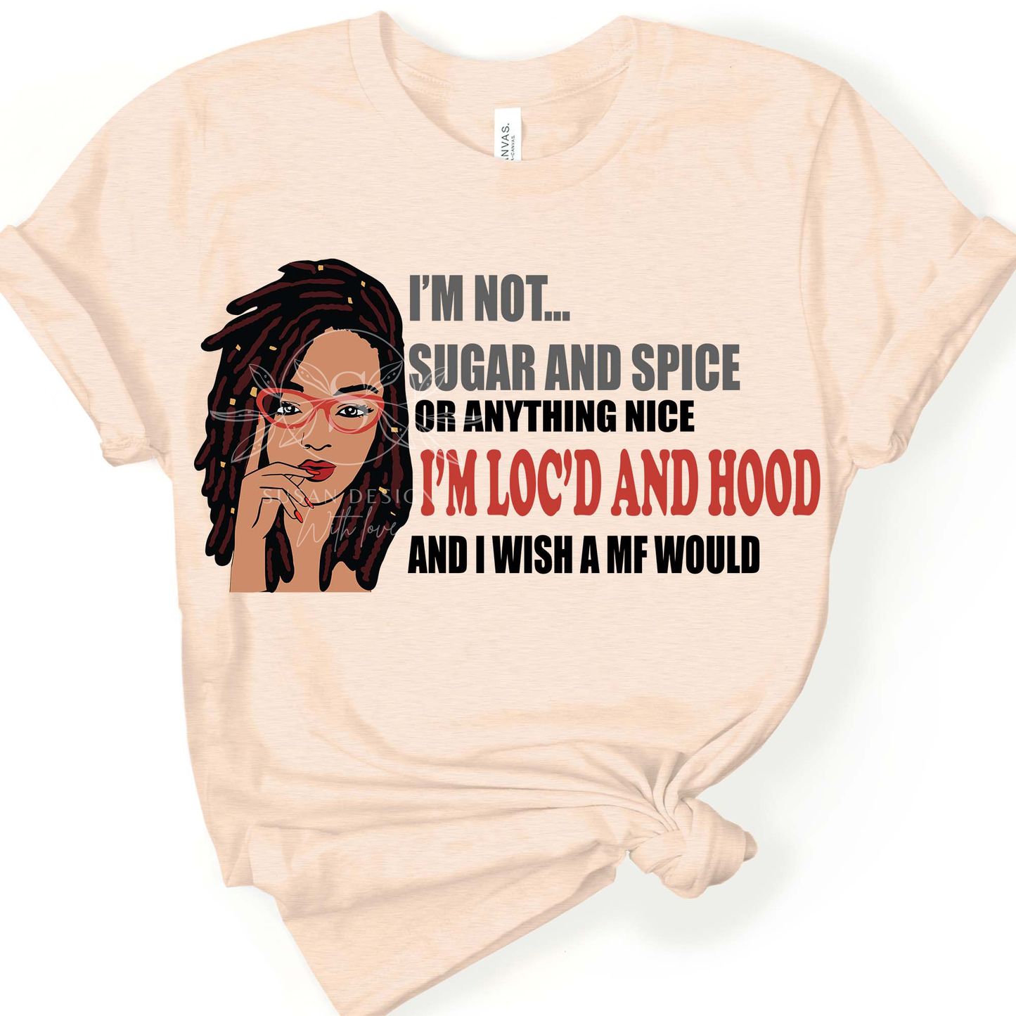 Black Woman Dreadlock Eye Glasses SVG, I'm loc'd and hood