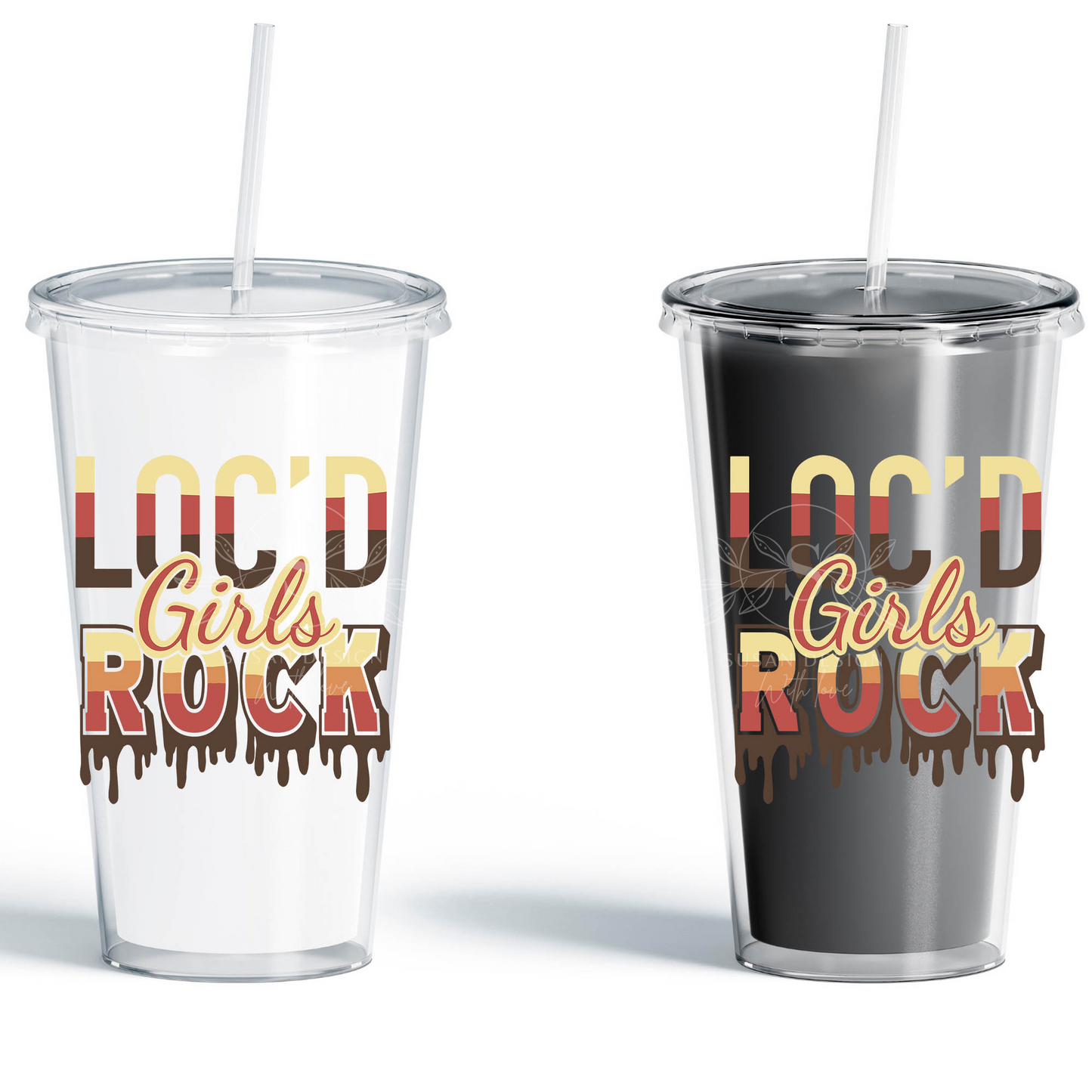 Loc'd Girls Rock Dripping SVG Quote file for Cricut