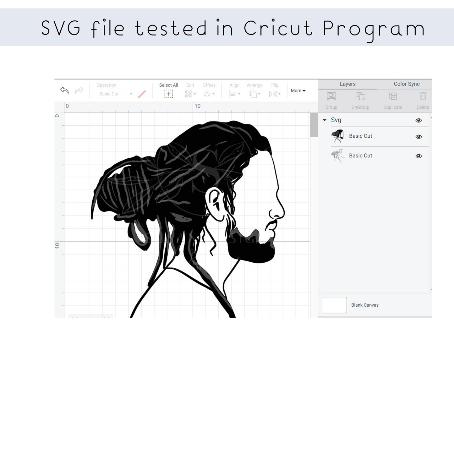 A Man with Locs SVG files for Cricut