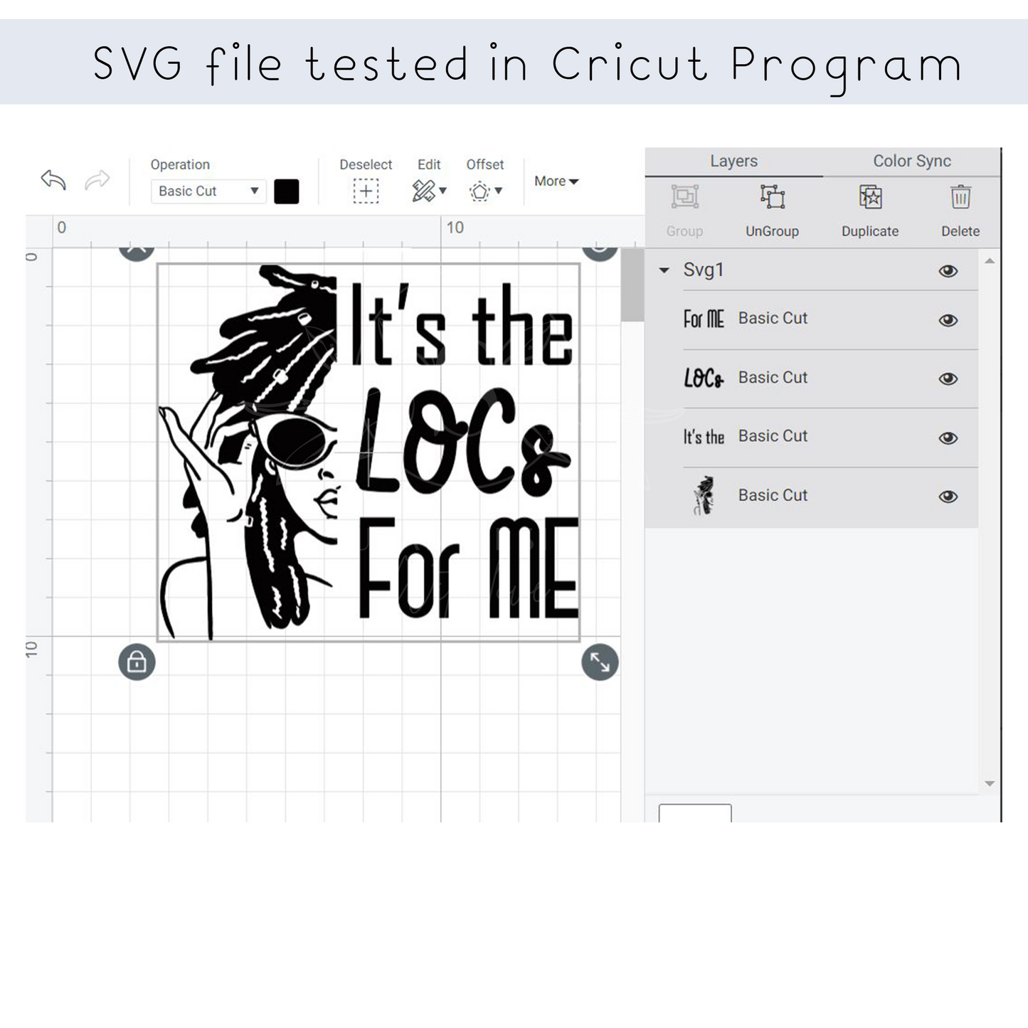 It is the Loc for Me SVG, Black and Loc'd layered SVG files for cricut Black and White Design