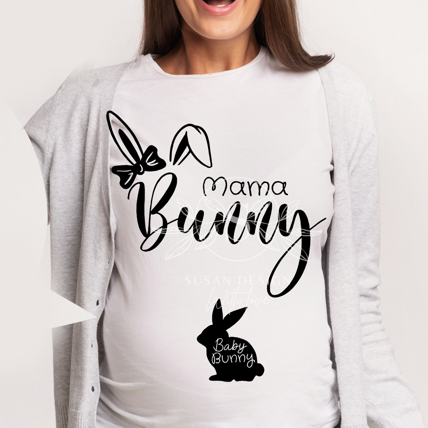 Mama Bunny, Baby Bunny, Pregnancy, SVG