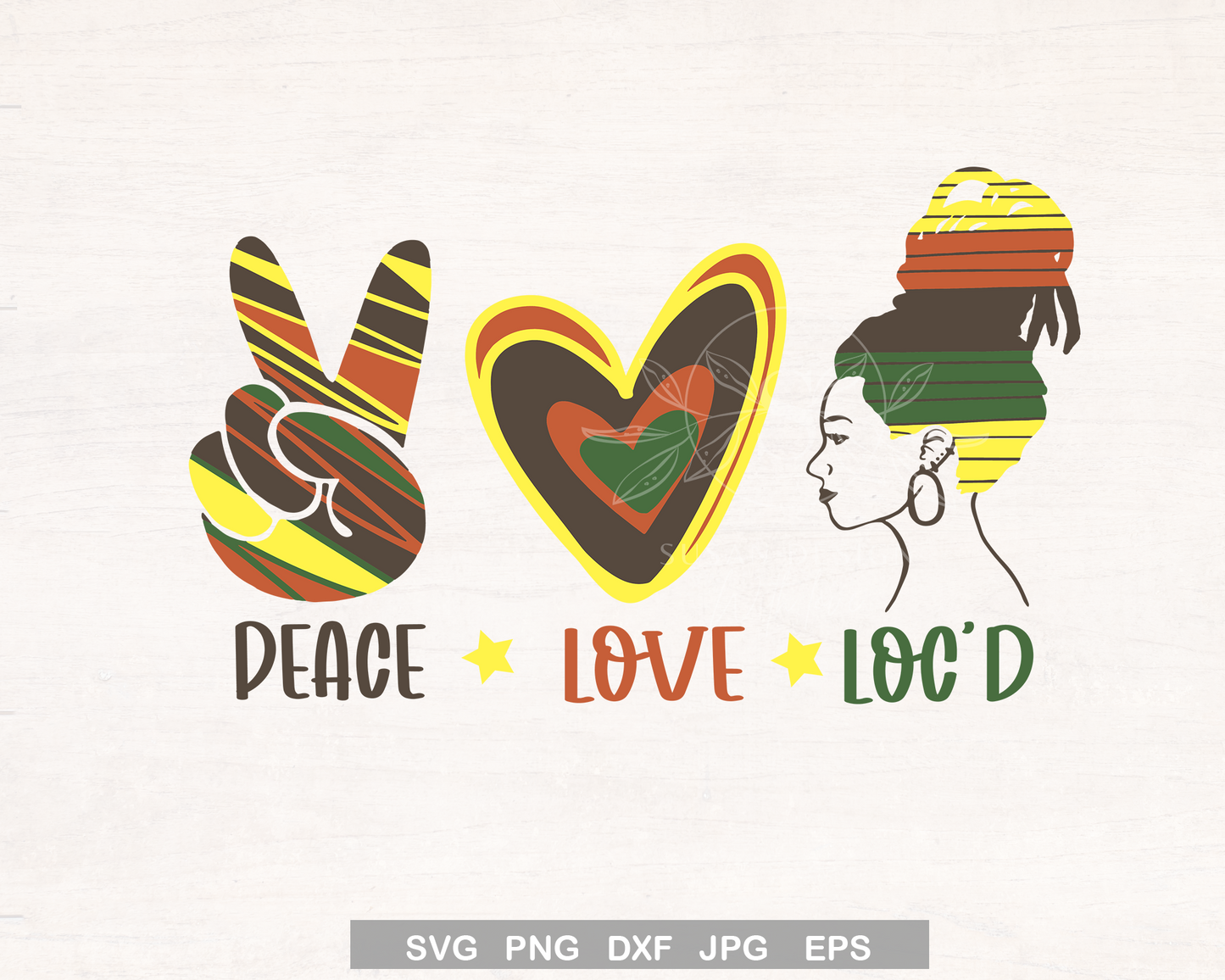 Peace Love Locs SVG Bundle, Woman Dreadlock Design