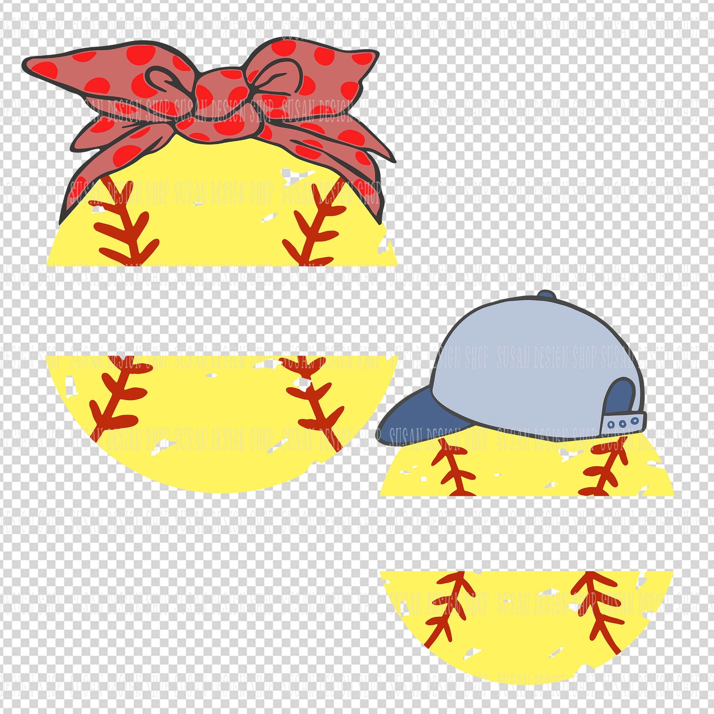 Softball Headband and hat SVG Bundle