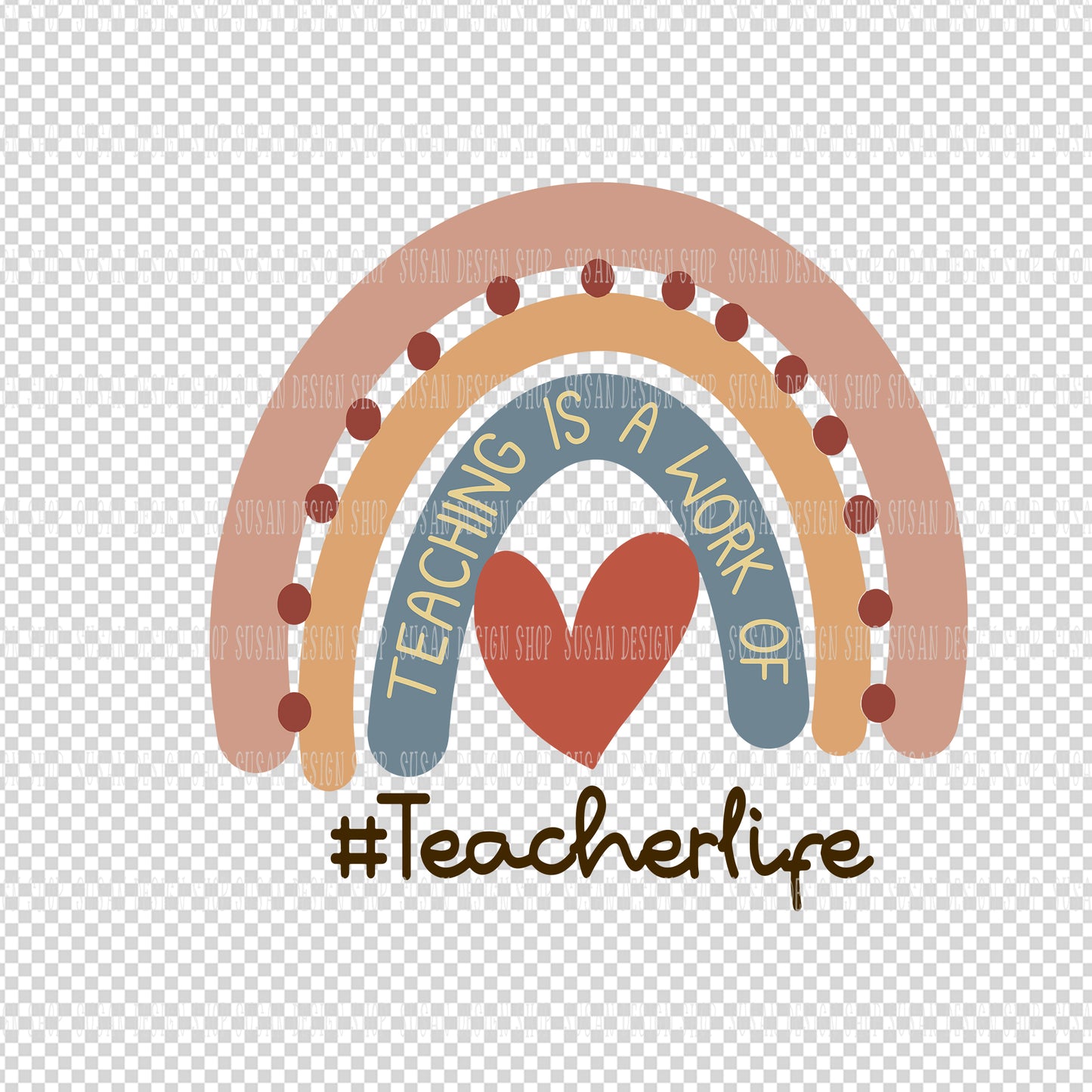 Teacher Life Rainbow SVG