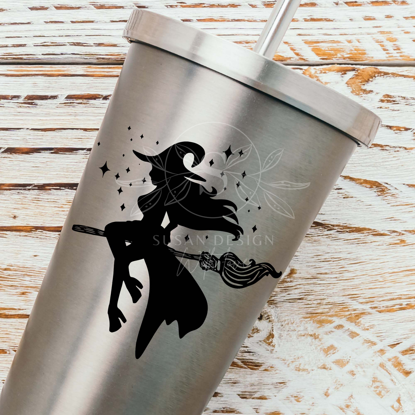 Witch and Spider SVG, Halloween Design