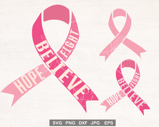 Breast Cancer Survivor SVG bundle, Pink ribbon, Hope fight believe svg, Funny Cancer Awareness, svg file for cricut, PNG sublimation tshirt