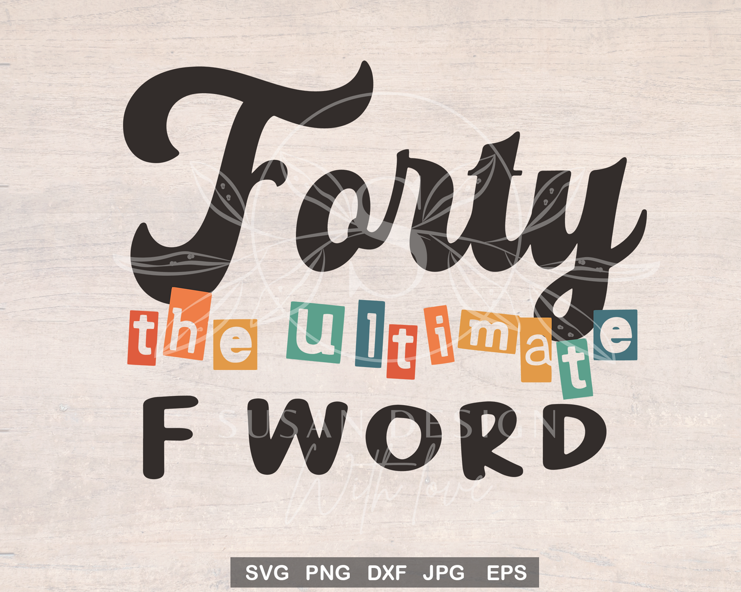 Retro Funny 40th Birthday SVG, Forty The Ultimate F Word Svg