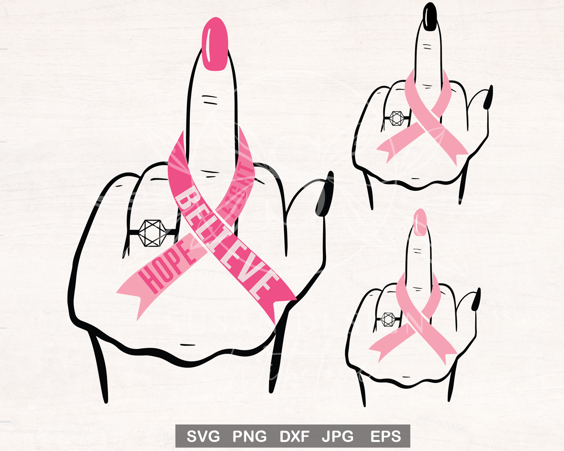 Breast Cancer Middle finger SVG, Cancer Survivor, Fuck Cancer SVG, Funny Cancer Awareness, svg file for cricut, PNG sublimation tshirt