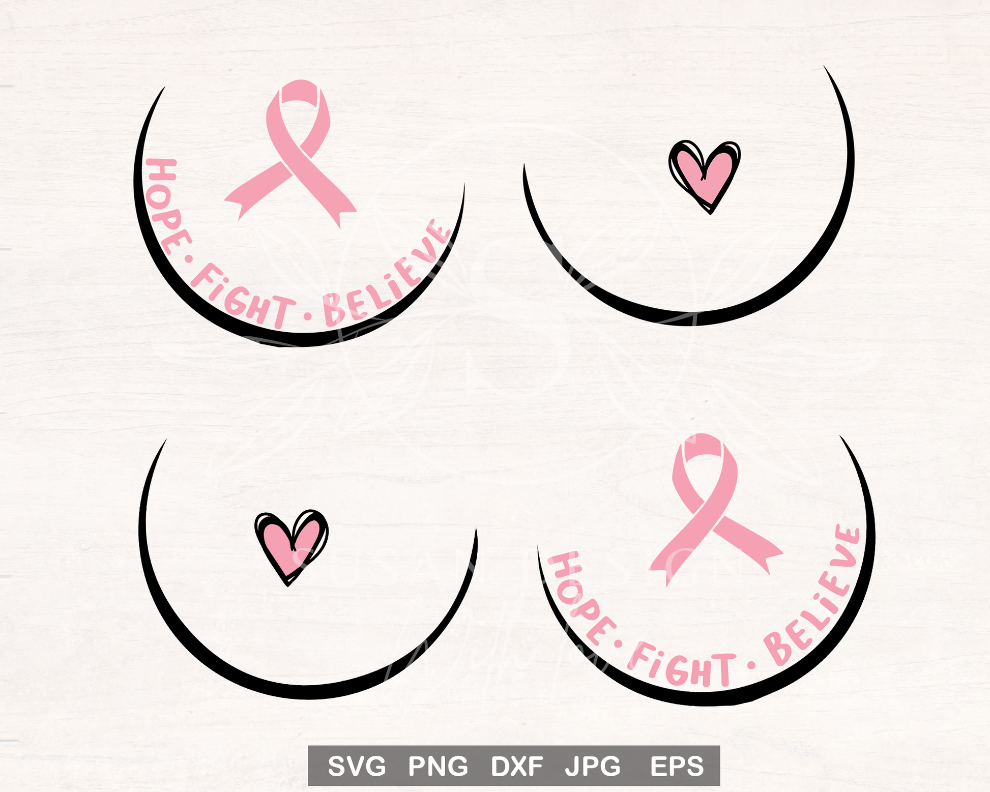 Hope fight Believe Breast Cancer SVG, Cancer Survivor, Middle finger Svg, Fuck Cancer SVG, Funny Cancer Awareness, svg file for cricut, PNG sublimation tshirt