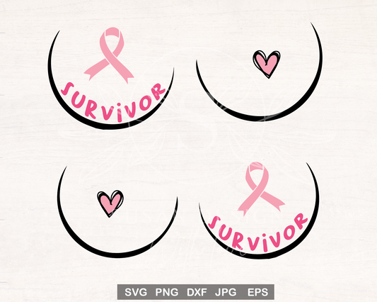 Breast Cancer Survivor SVG bundle, Fuck Cancer SVG, Funny Cancer Awareness, svg file for cricut, PNG sublimation tshirt