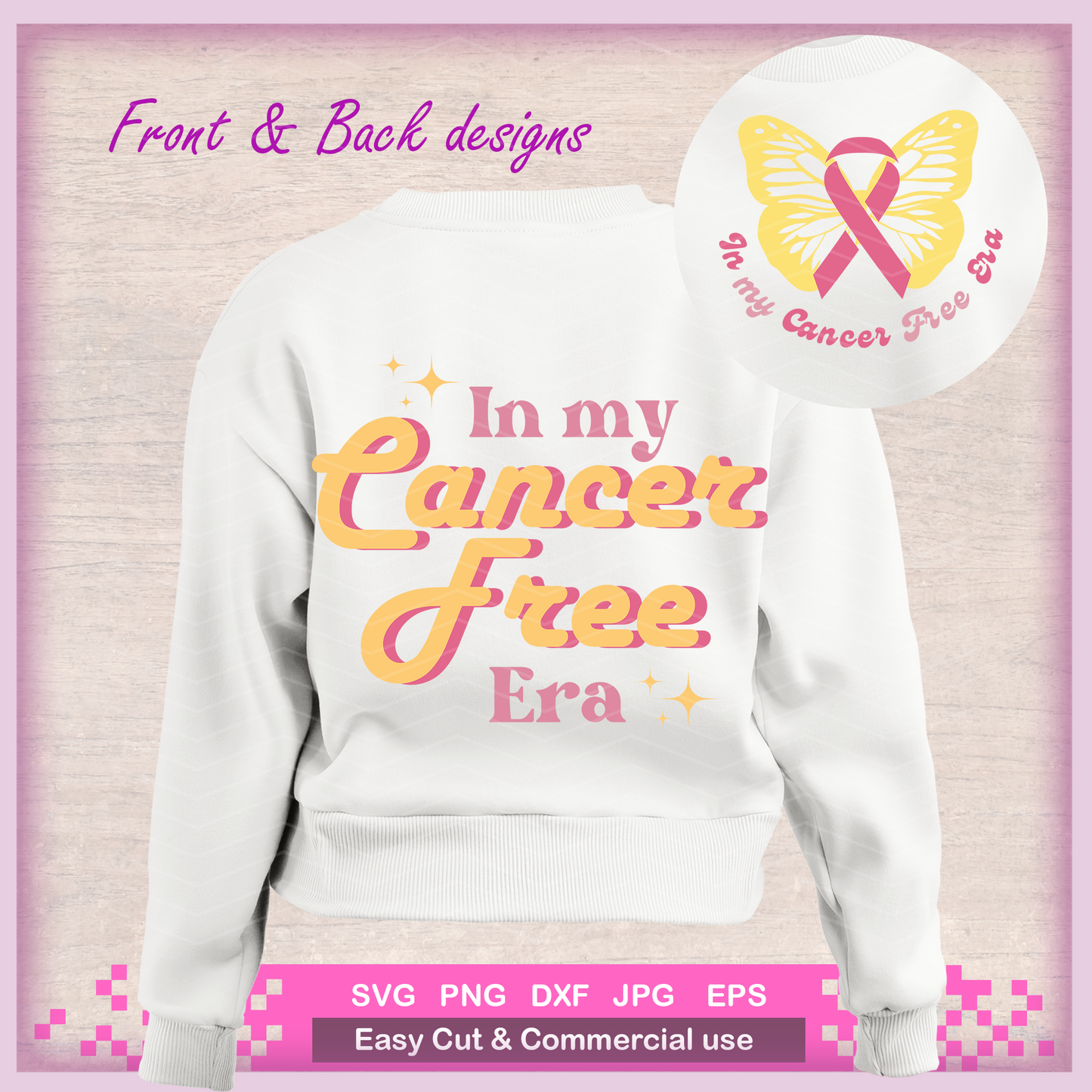 Retro Groovy In My Cancer Free Era Svg Png, Breast Cancer Warrior Png, svg file for cricut, Png sublimation