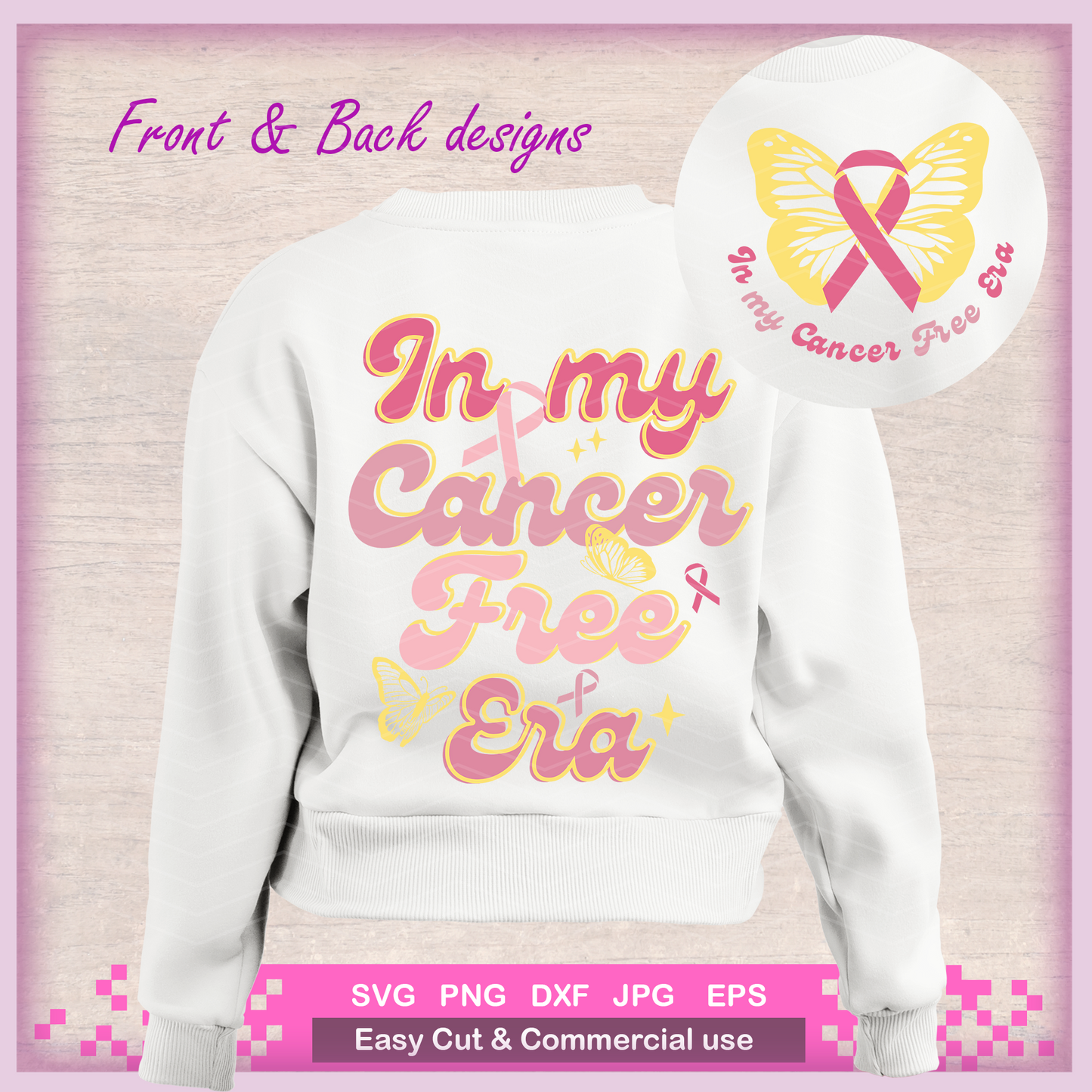 In My Cancer Free Era Svg Png, Breast Cancer Warrior Png, svg file for cricut, Png sublimation