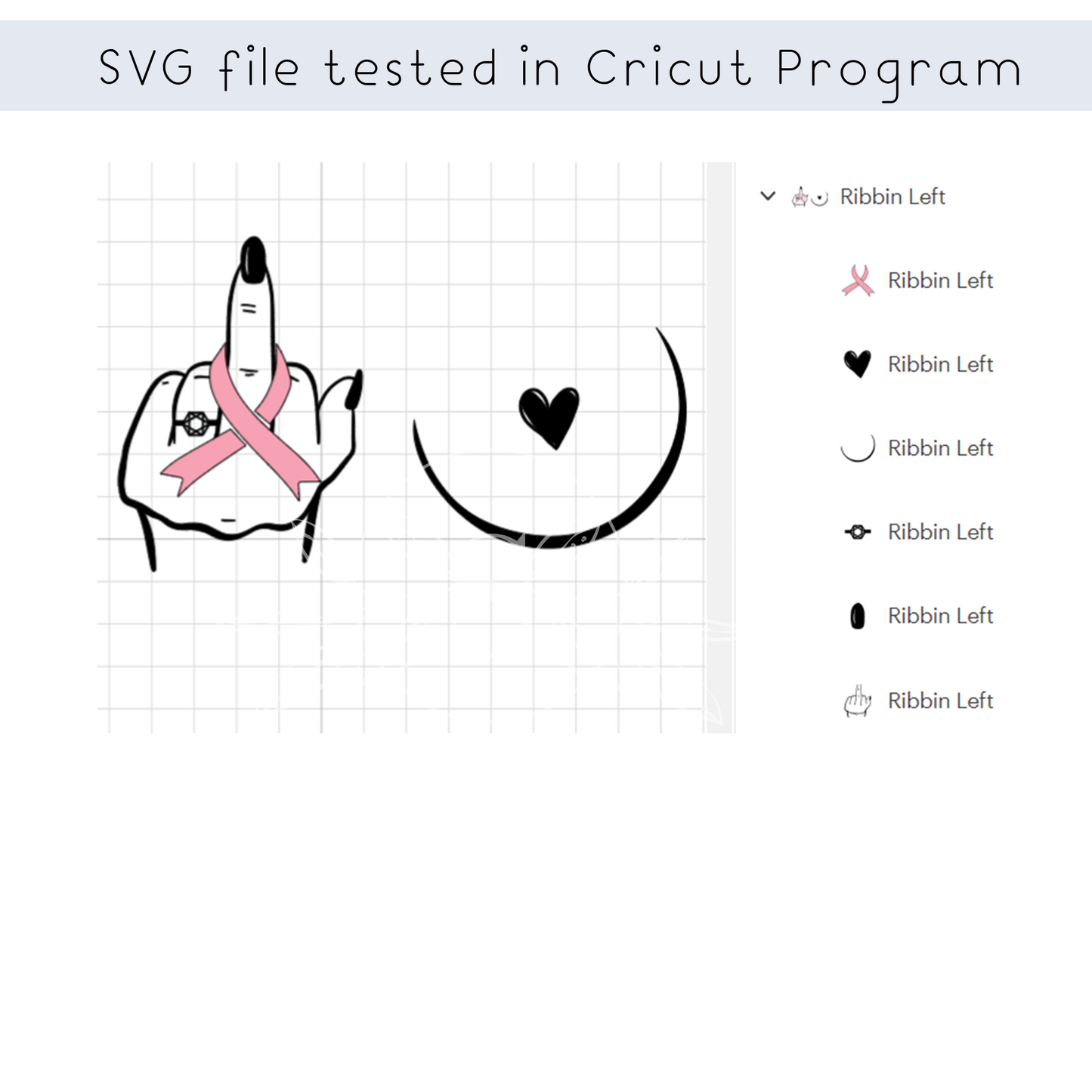 Breast Cancer SVG, Pink ribbon, Middle finger Svg, Fuck Cancer SVG, Funny Cancer Awareness, svg file for cricut, PNG sublimation tshirt