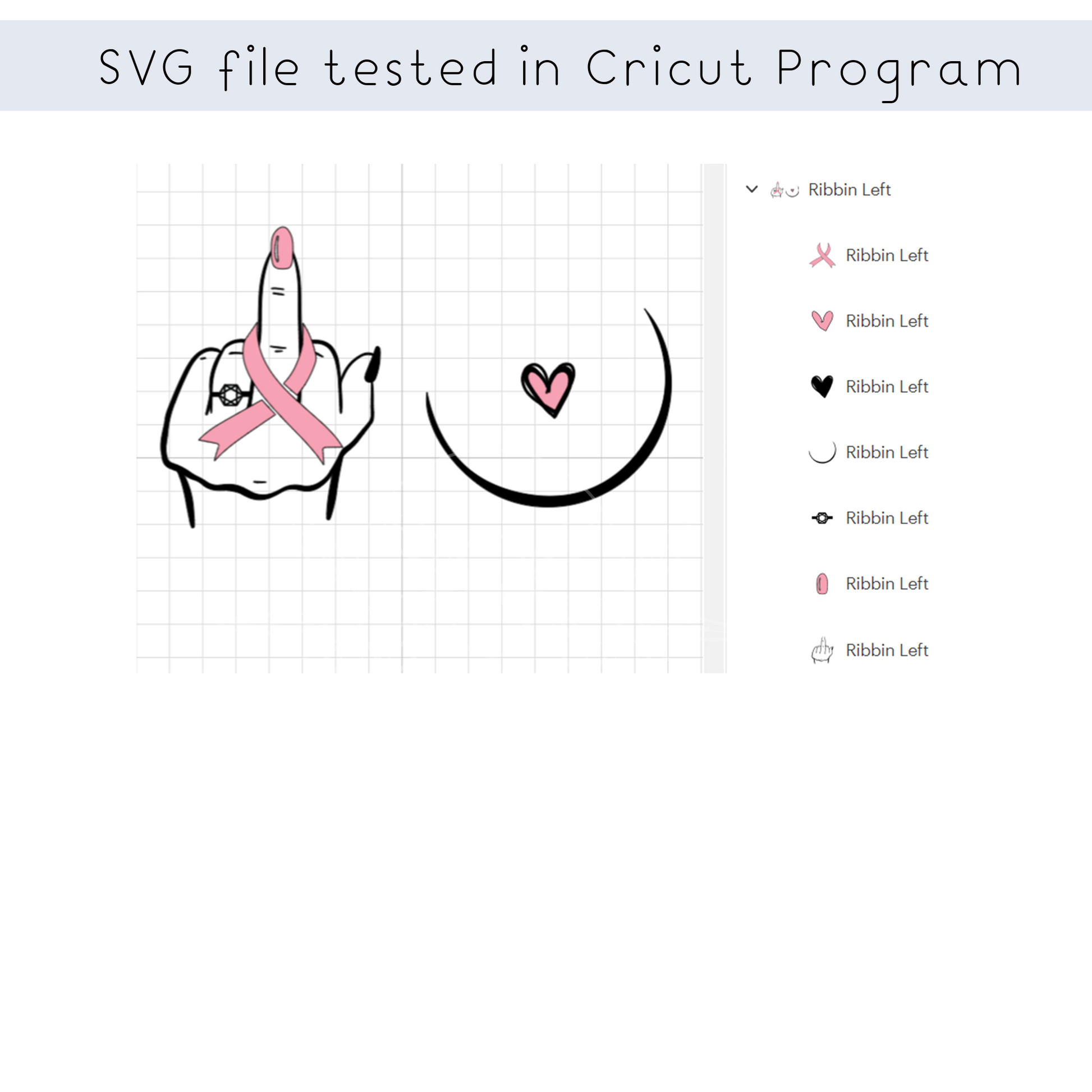 Breast Cancer SVG, Pink ribbon, Middle finger Svg, Fuck Cancer SVG, Funny Cancer Awareness, svg file for cricut, PNG sublimation tshirt