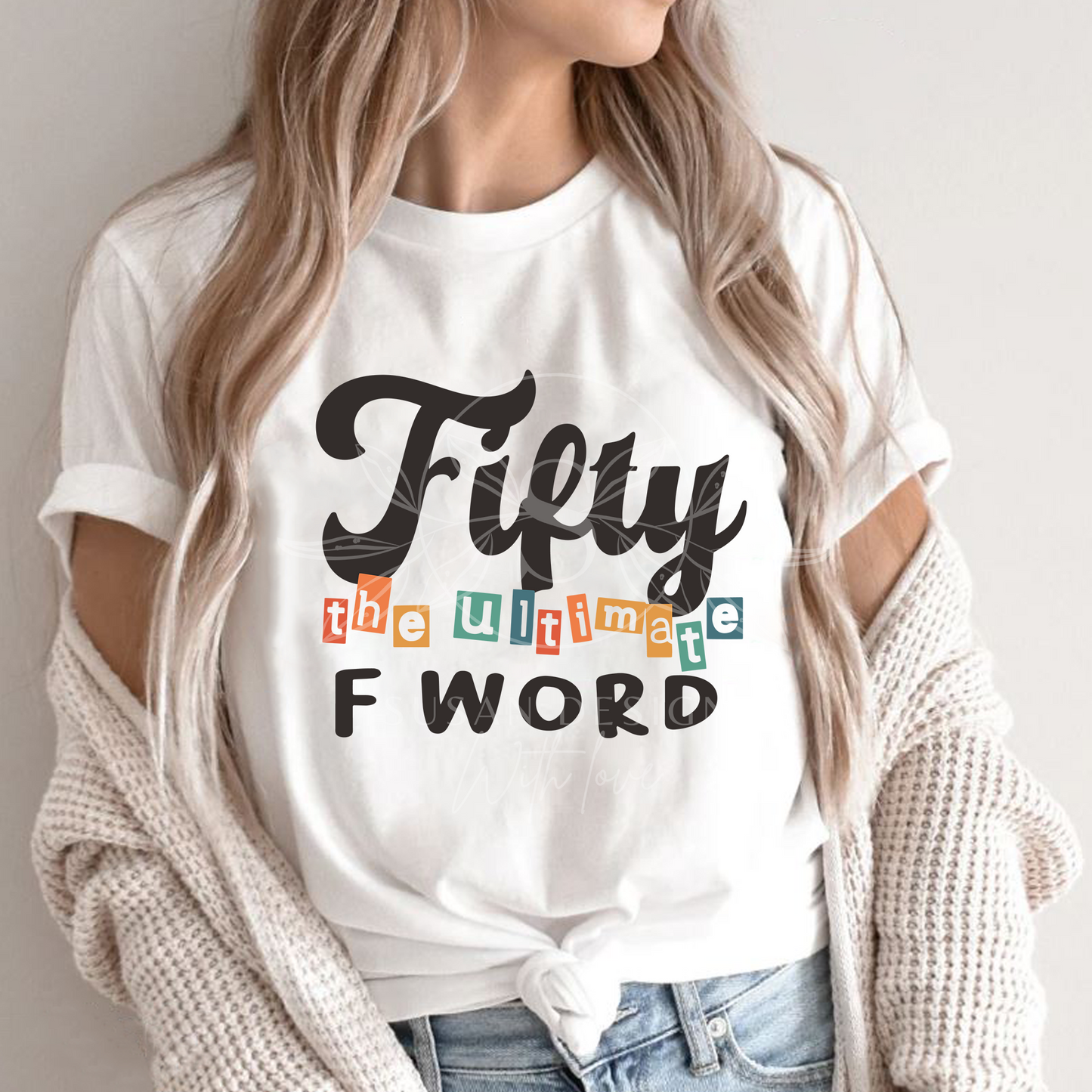 Retro Funny 50th Birthday SVG, Fifty The Ultimate F Word Svg