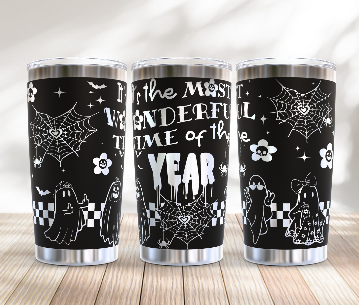 It's the Most Wonderful Time of the Year Funny Halloween 20oz Tumbler SVG Laser Engraved Full Wrap Seamless (Copy)