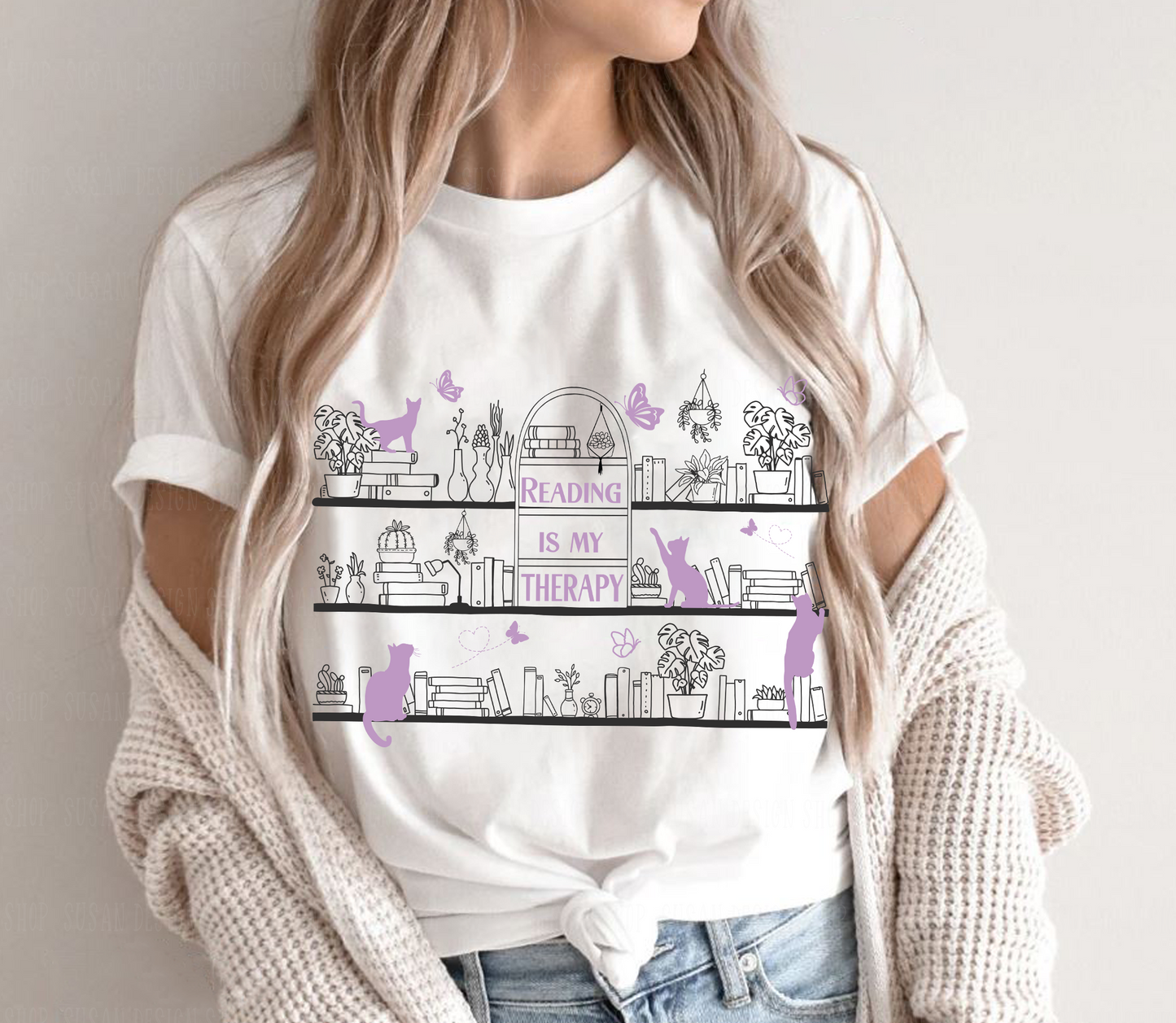 Reading is my Therapy Svg file for cricut, PNG sublimation design