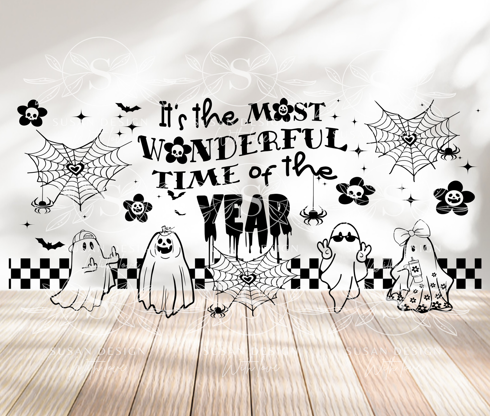 It's the Most Wonderful Time of the Year Funny Halloween 20oz Tumbler SVG Laser Engraved Full Wrap Seamless (Copy)