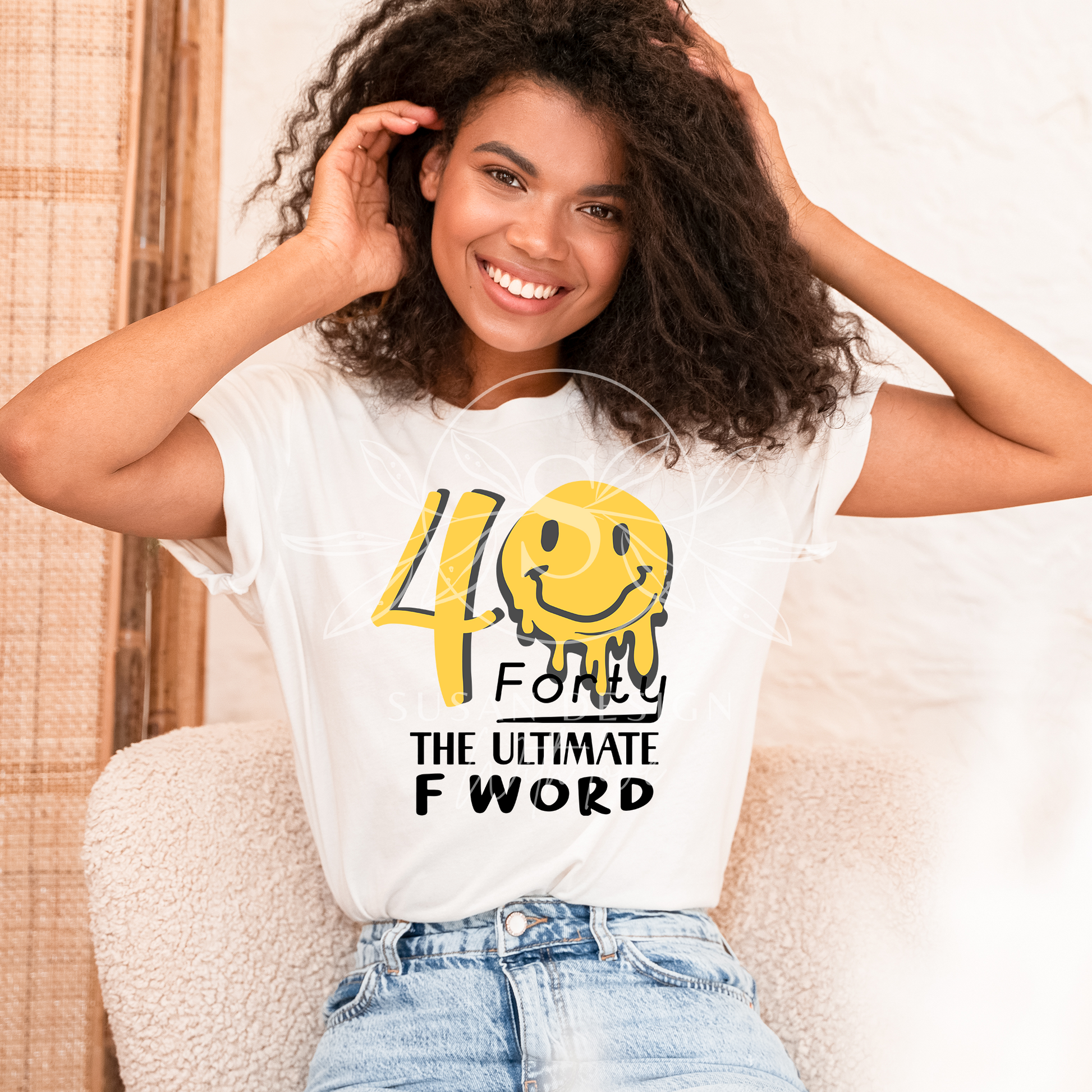 40th Birthday SVG, Forty Smile Face Dripping The Ultimate F Word Svg