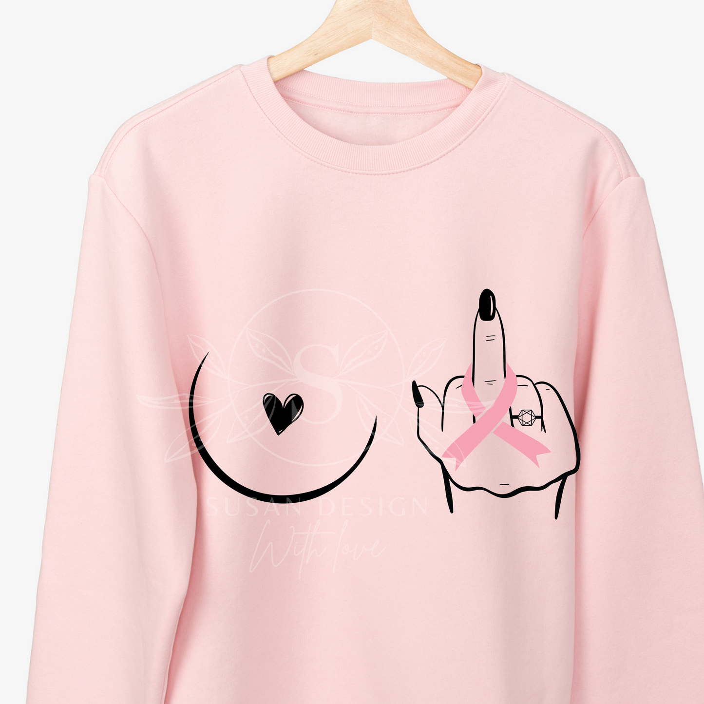 Breast Cancer SVG, Pink ribbon, Middle finger Svg, Fuck Cancer SVG, Funny Cancer Awareness, svg file for cricut, PNG sublimation tshirt