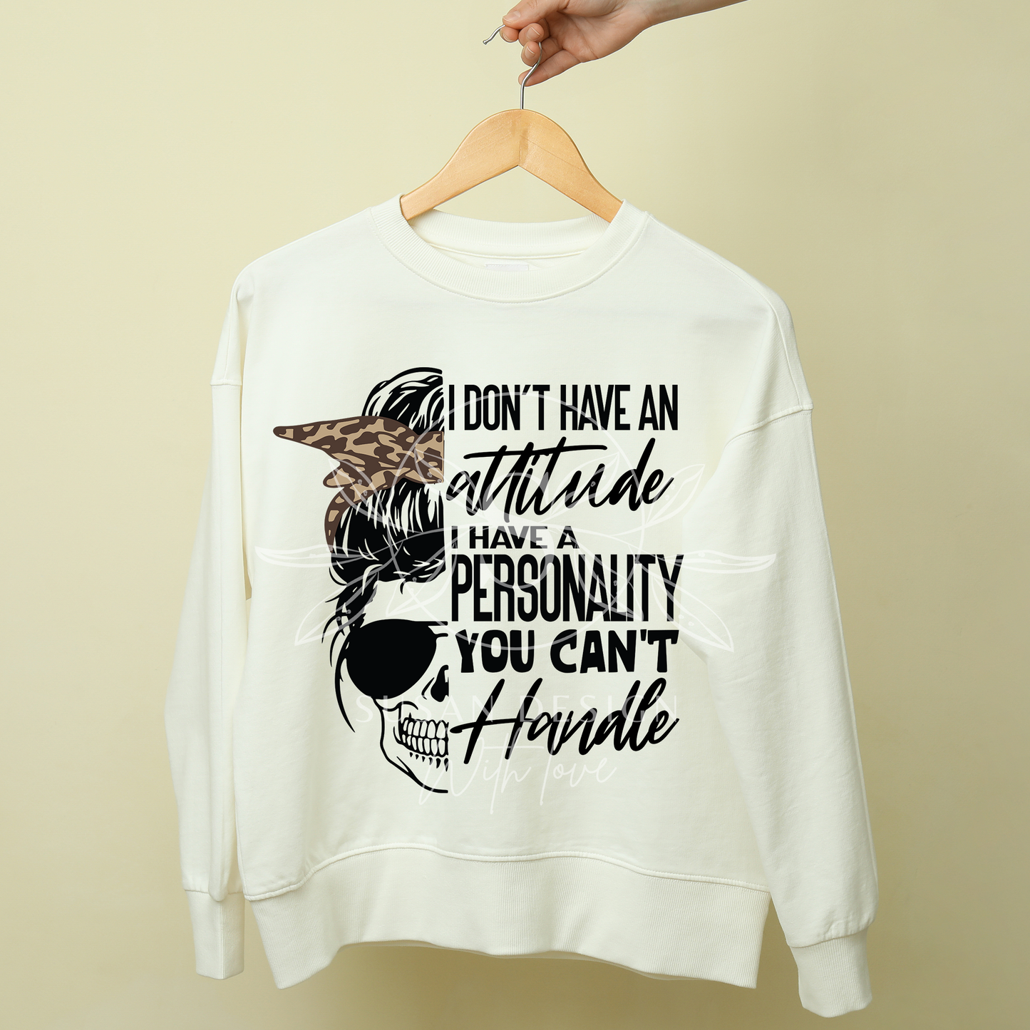 I Don't Have An Attitude Sarcastic Shirt Svg, messy bun, mom life, Snarky Humor SVG, SVG files for Cricut, PNG sublimation