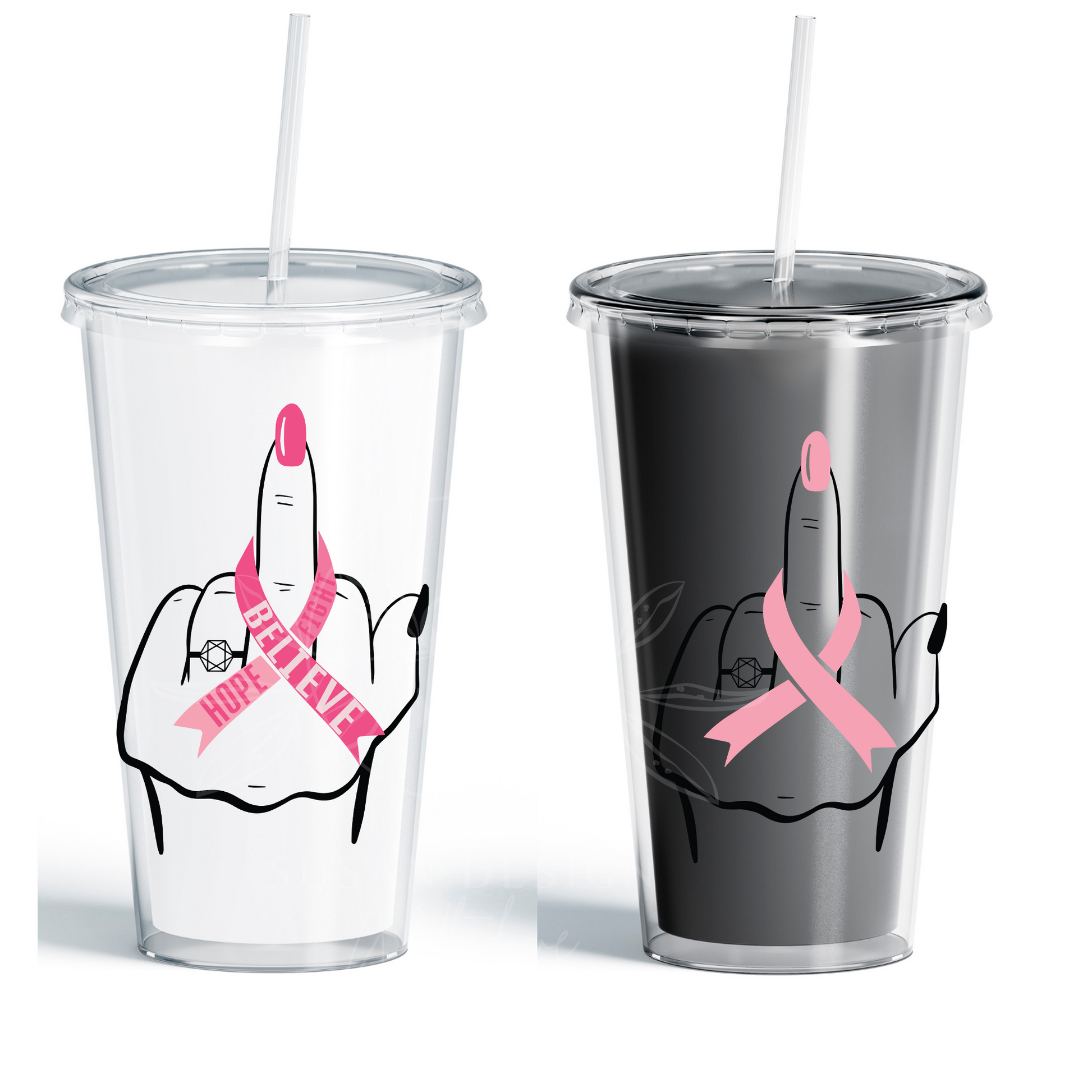 Breast Cancer Middle finger SVG, Cancer Survivor, Fuck Cancer SVG, Funny Cancer Awareness, svg file for cricut, PNG sublimation tshirt