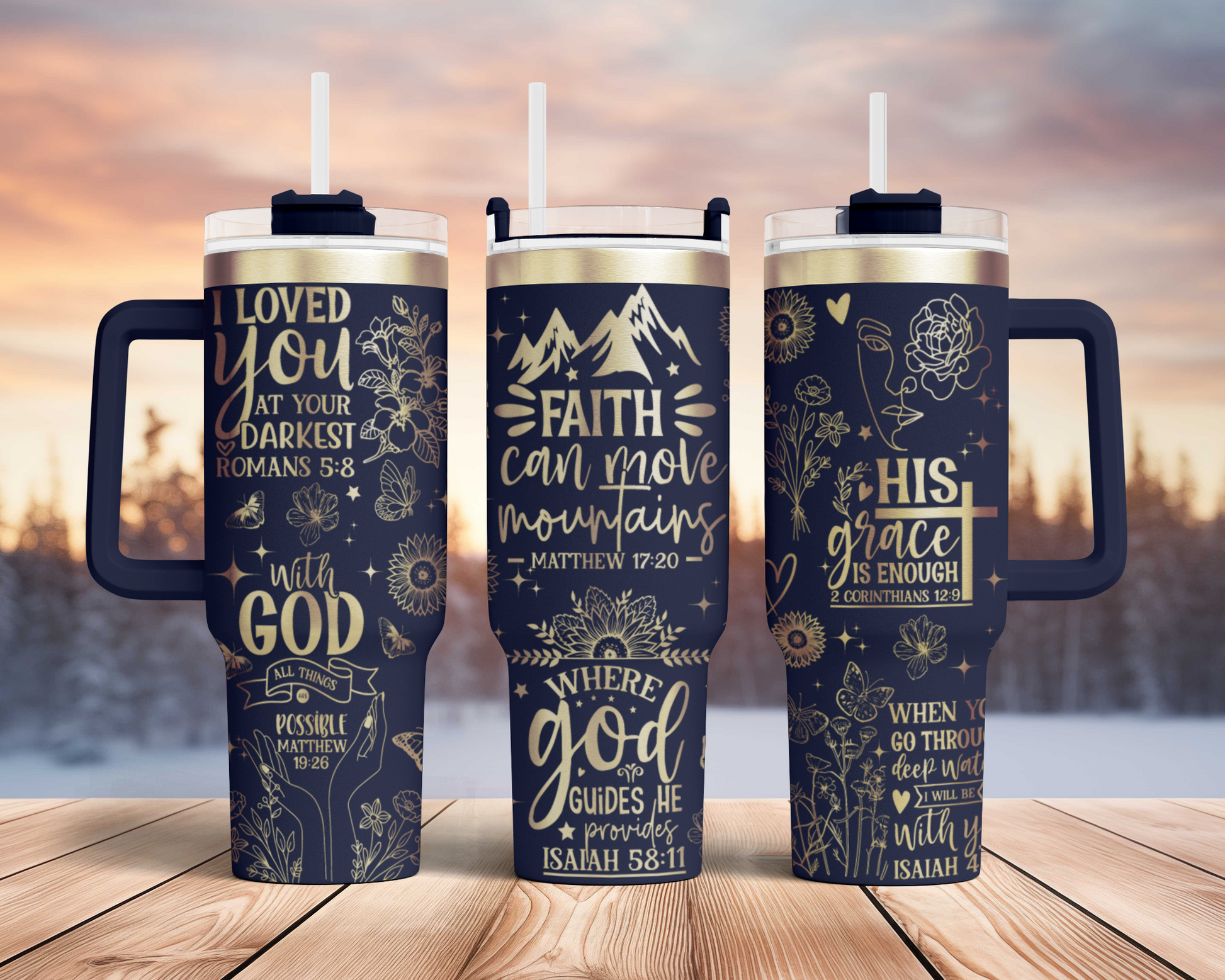 Floral Woman Bible Verse Self Affirmation 40oz Tumbler, Floral Mama 40oz Tumbler SVG Laser Engraved Full Wrap Seamless, Rotary and PNG sublimation 